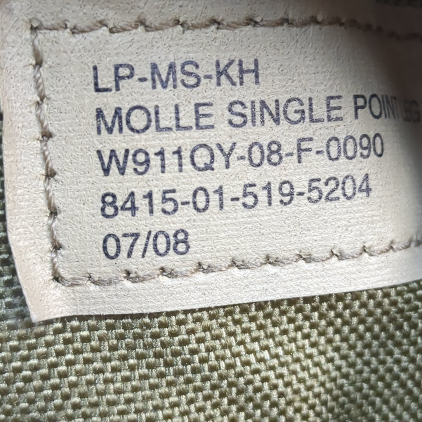Molle Single Point Leg Panel W911GY-08-F-0090 Coyote Excellent Condition (35cr- ca3-YAM102)