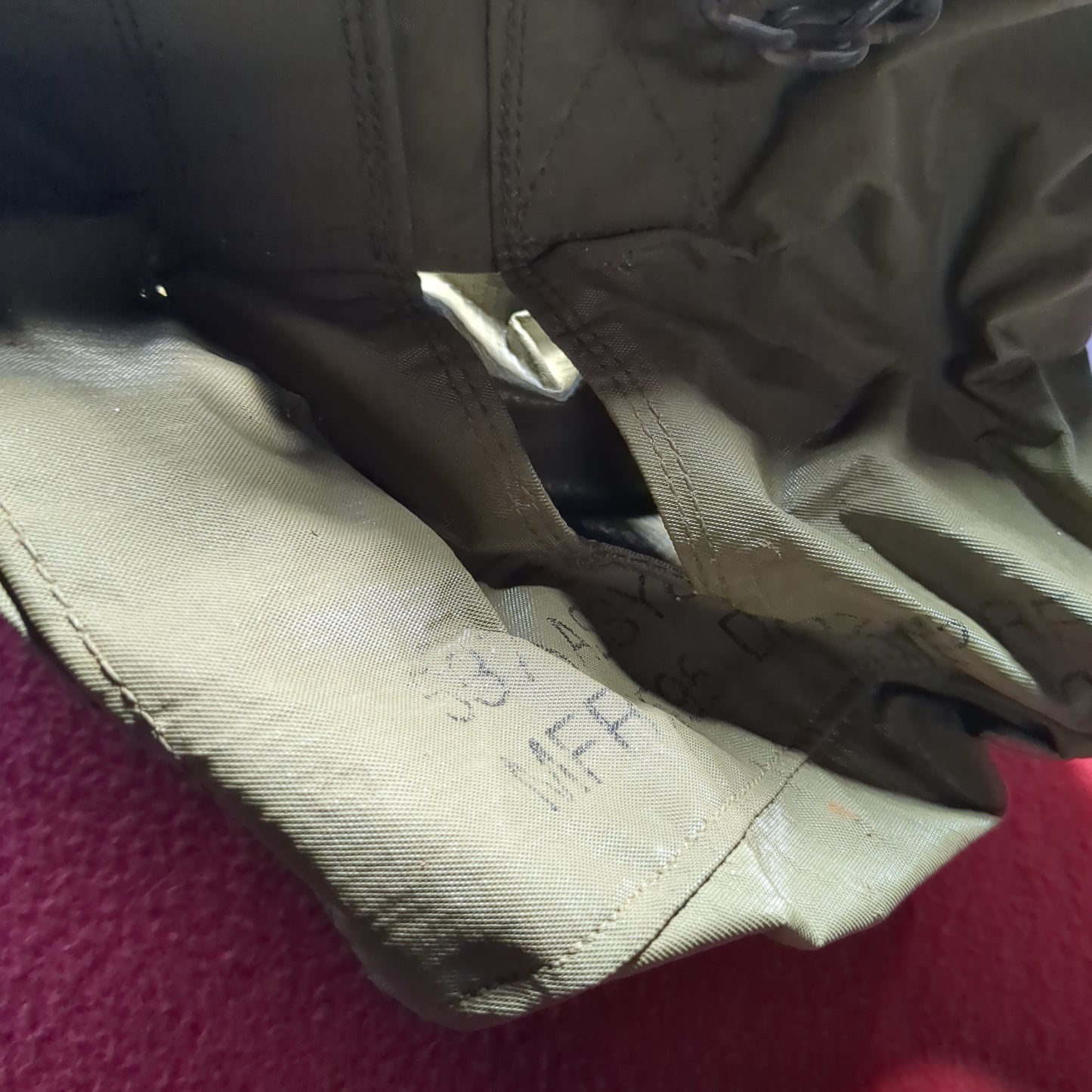 Vintage US Army Vehicle Mounted Cartidge Catch Bag (aa11-19)