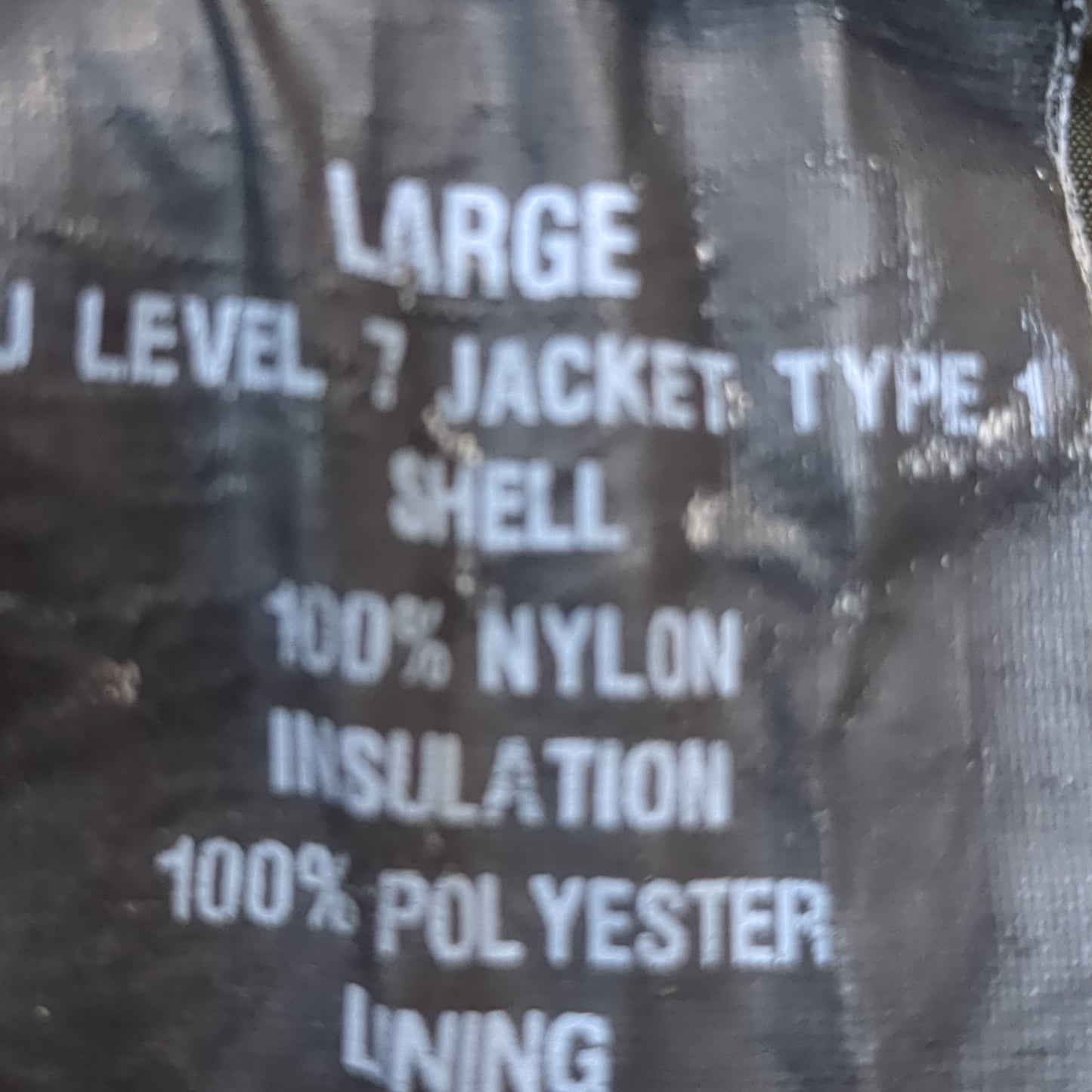 Hayl's sekri pcu l7 level 7 type 1 shell over jacket w/ detachable hood large cold weather used (fc01-yam196)