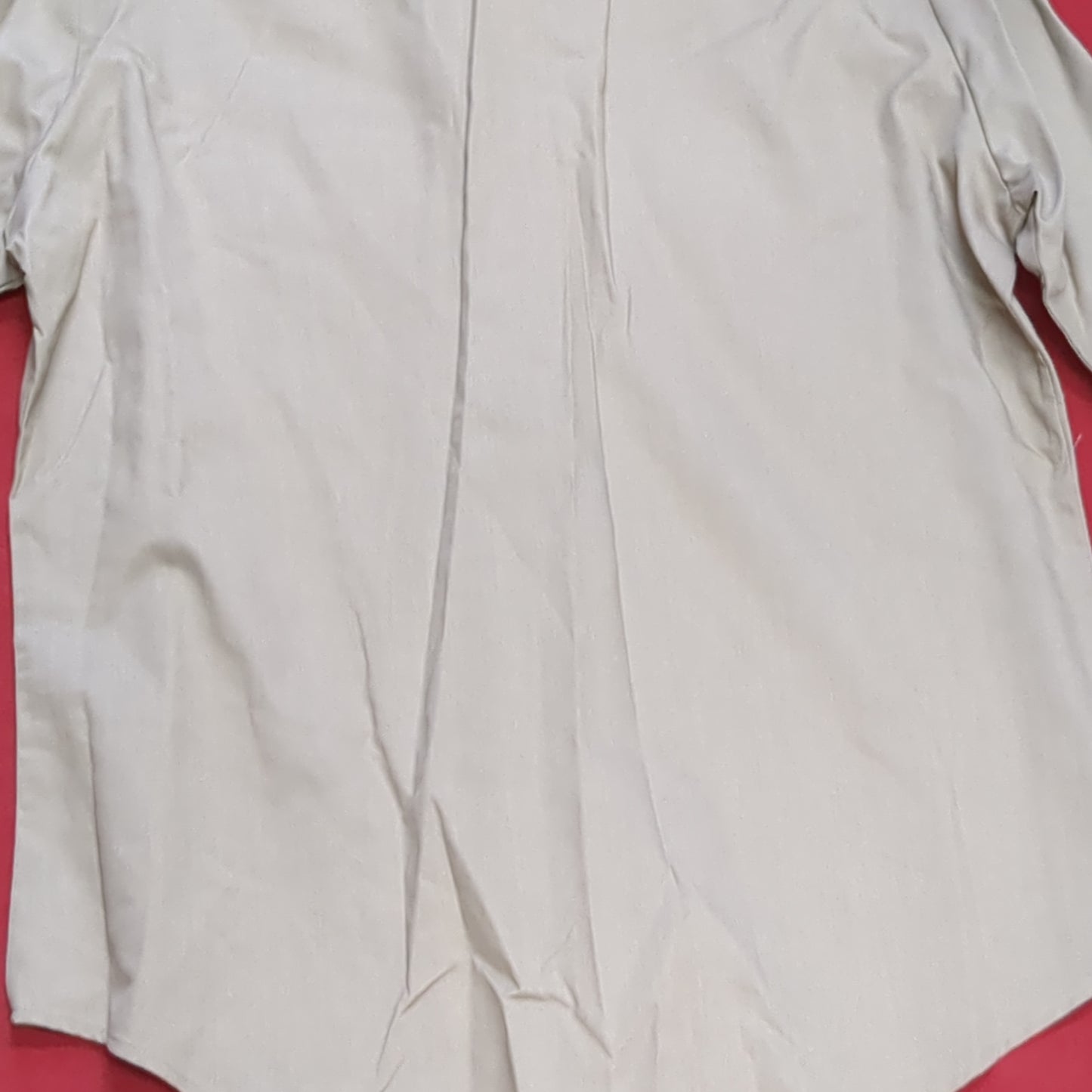 US military 16.5-34 / 35 r-c khaki man's long sleeve shirt vintage good condition (fa12-enu14)