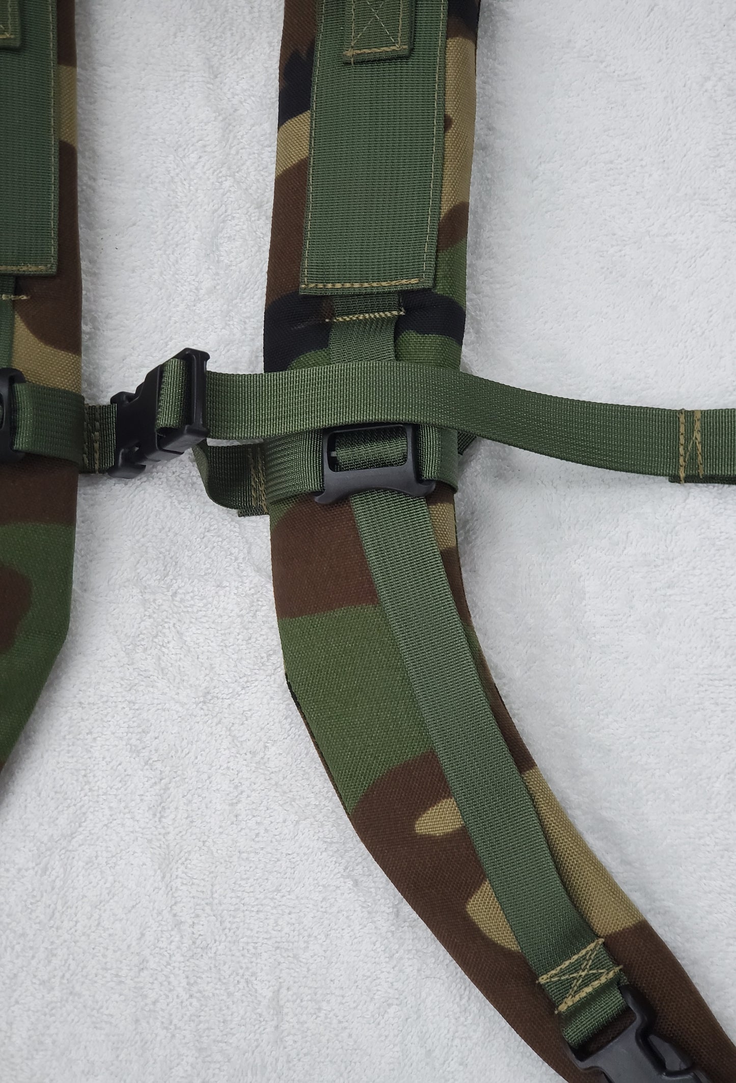 SET of Custom M81 Woodland BDU (God's Plaid) Shoulder Straps for Alice Malice Pack (WD/OD LC-3)