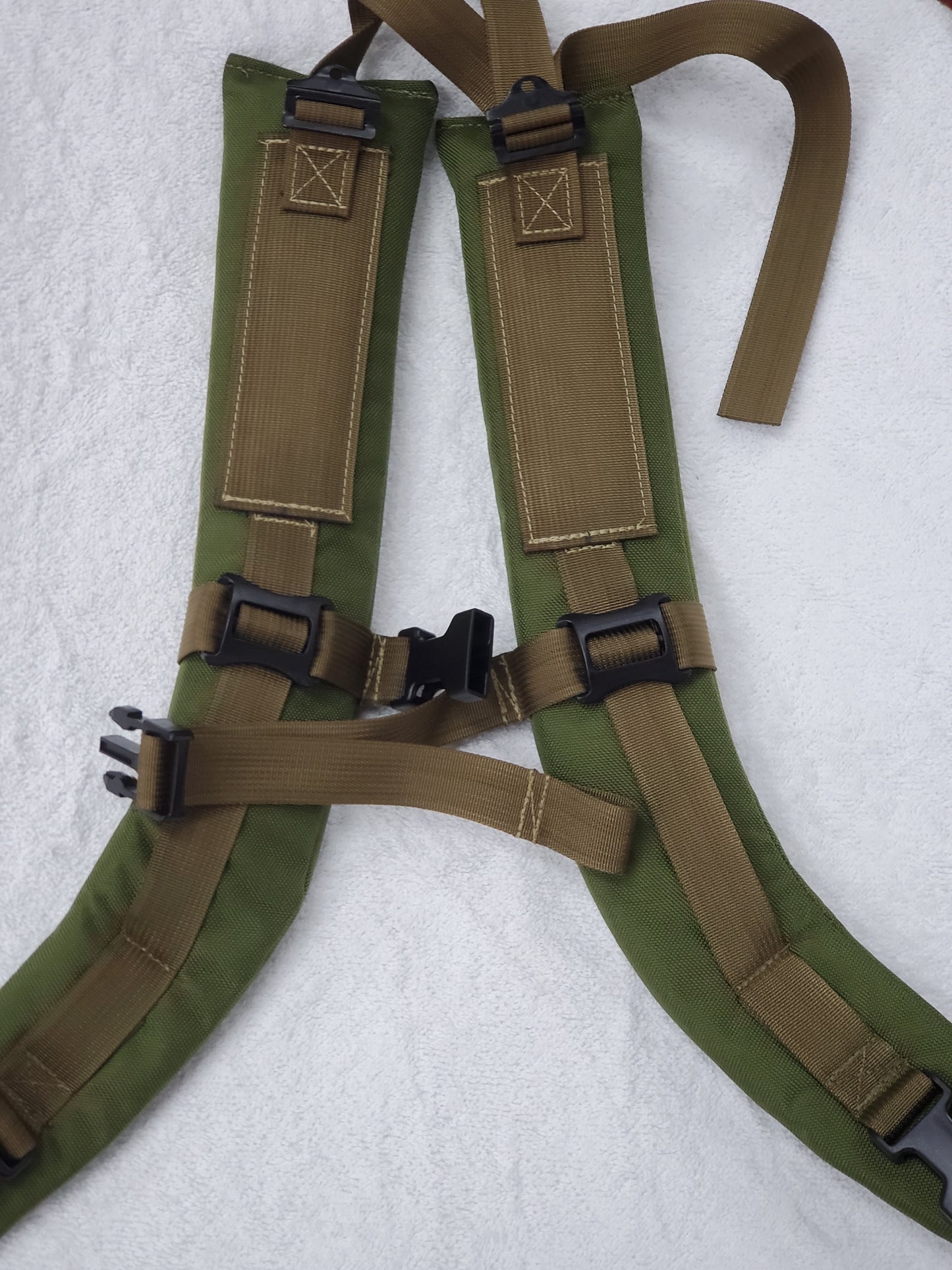 SET of Custom Olive Drab / Coyote Webbing Shoulder Straps w/ Sternum Strap for Alice Malice Pack (OD/COY LC-3)
