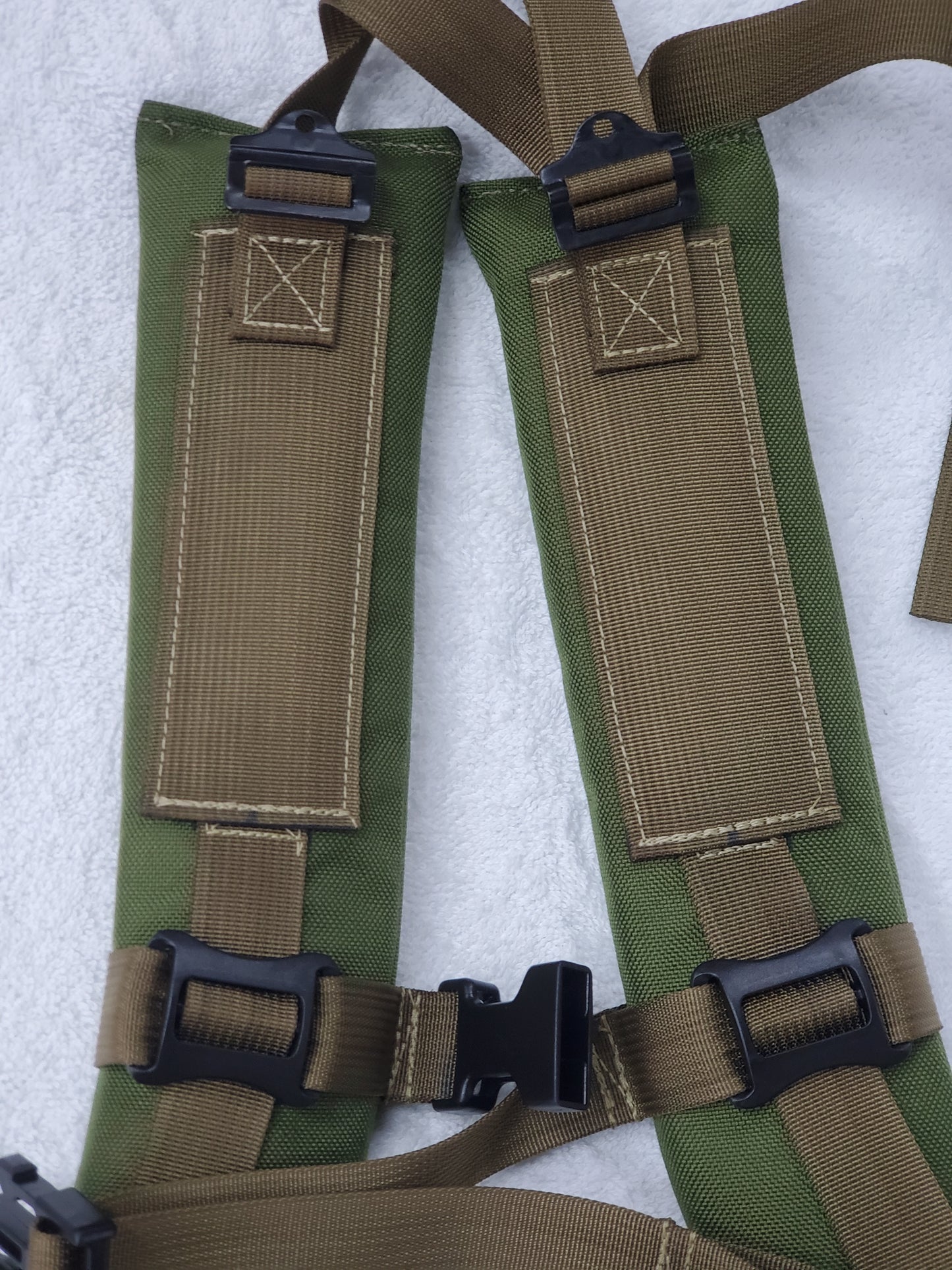 SET of Custom Olive Drab / Coyote Webbing Shoulder Straps w/ Sternum Strap for Alice Malice Pack (OD/COY LC-3)