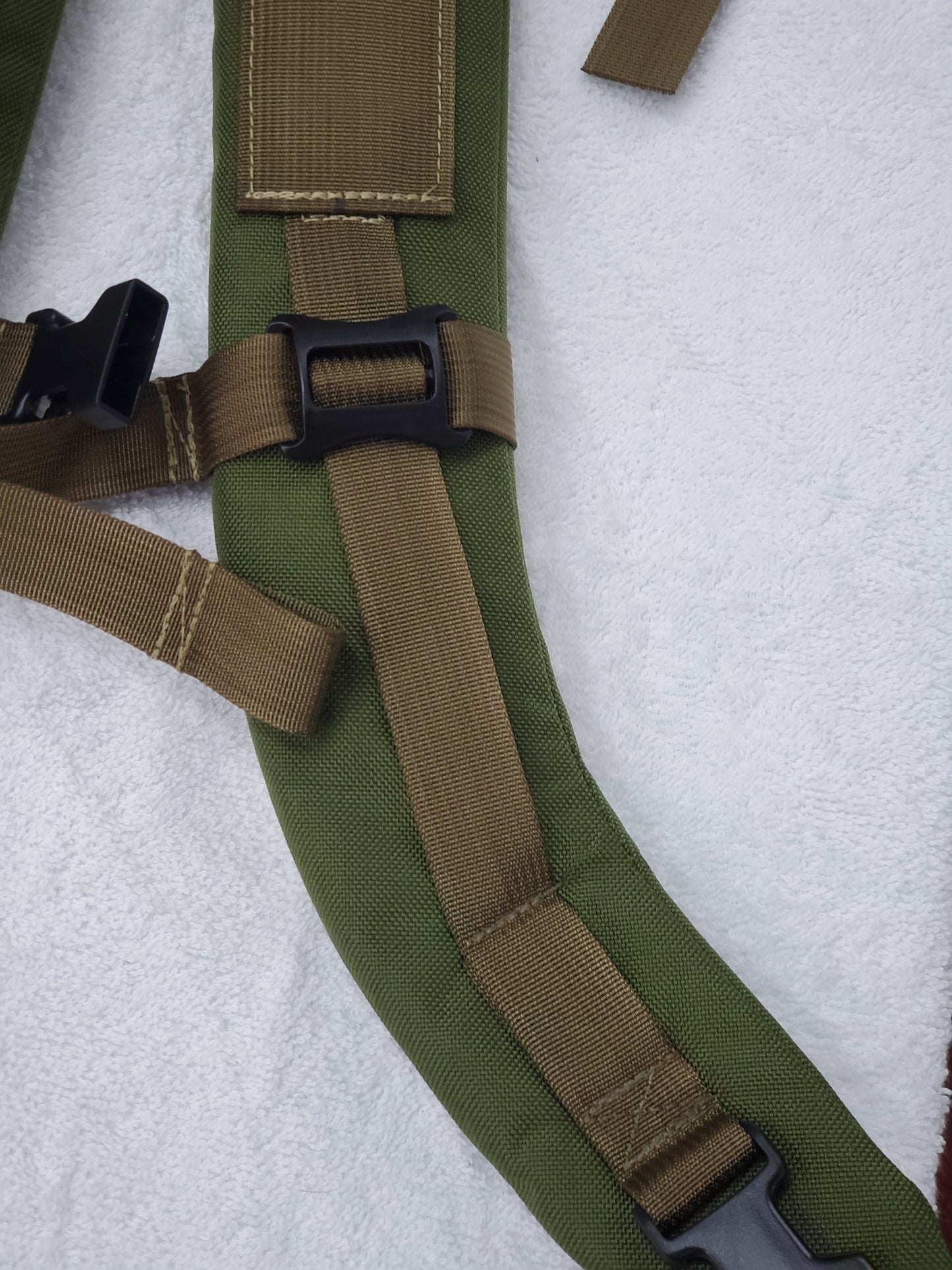 SET of Custom Olive Drab / Coyote Webbing Shoulder Straps w/ Sternum Strap for Alice Malice Pack (OD/COY LC-3)