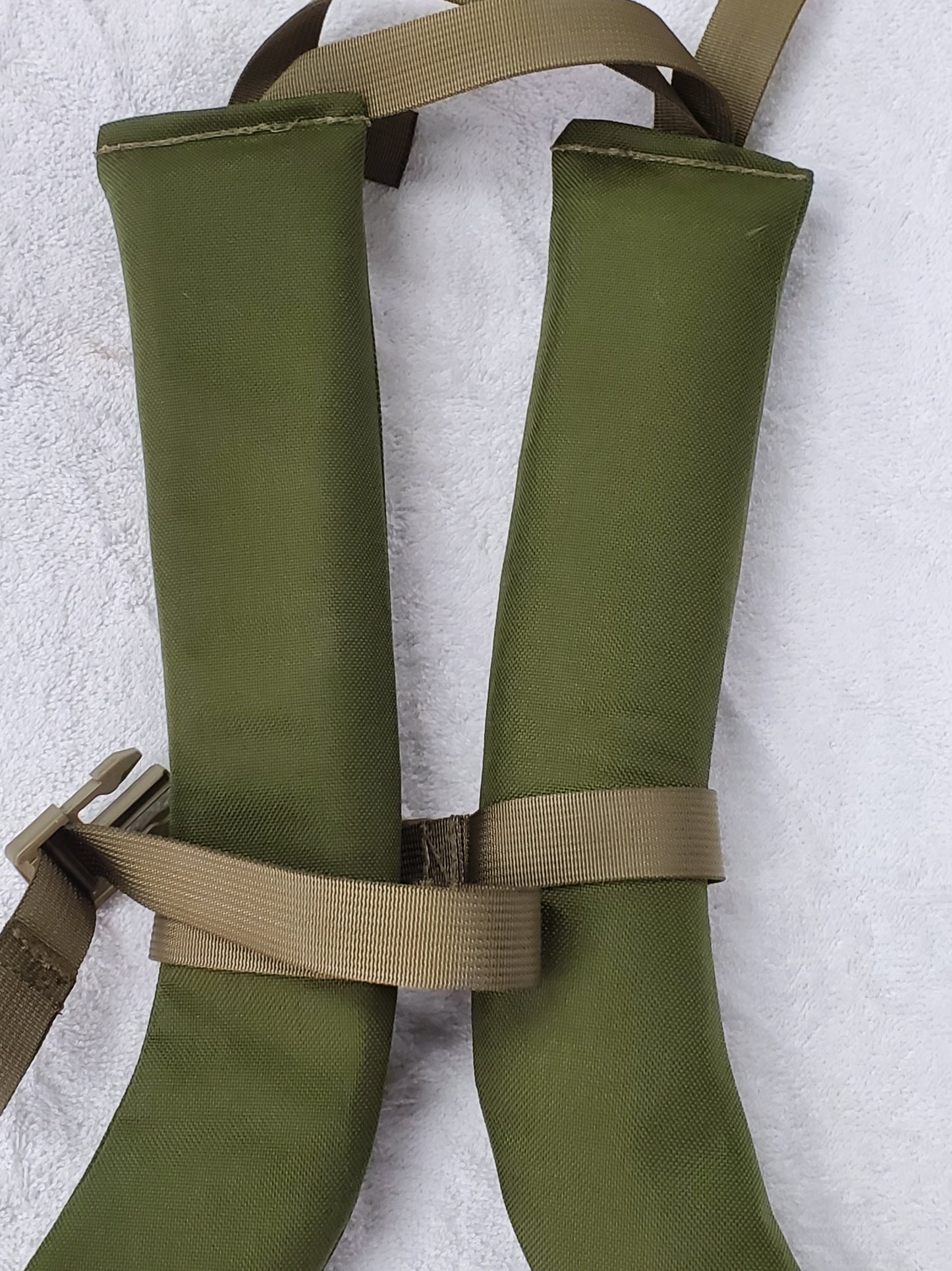 SET of Custom Olive Drab / Tan 499 Webbing Shoulder Straps w/ Sternum Strap for Alice Malice Pack (OD/499 LC-3)