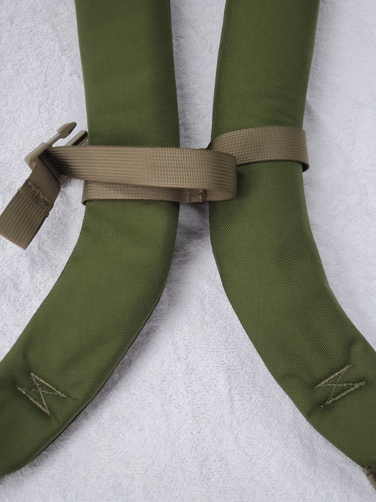 SET of Custom Olive Drab / Tan 499 Webbing Shoulder Straps w/ Sternum Strap for Alice Malice Pack (OD/499 LC-3)