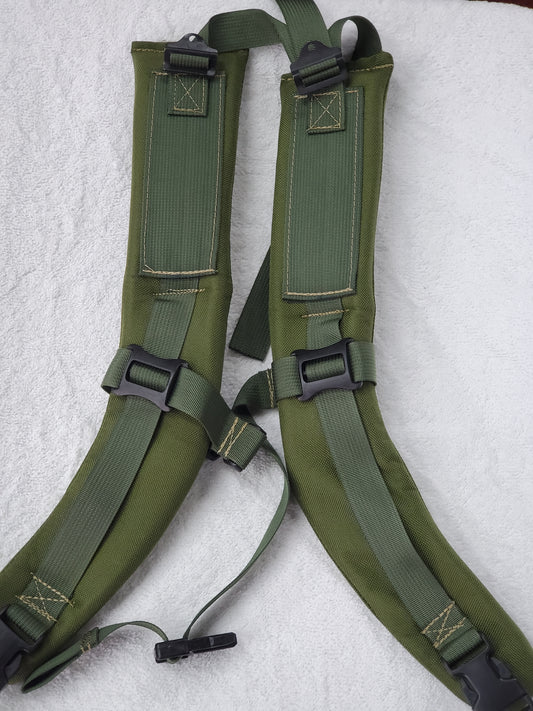 SET of Custom Olive Drab / OD Webbing Shoulder Straps w/ Sternum Strap for Alice Malice Pack (OD/OD LC-3)