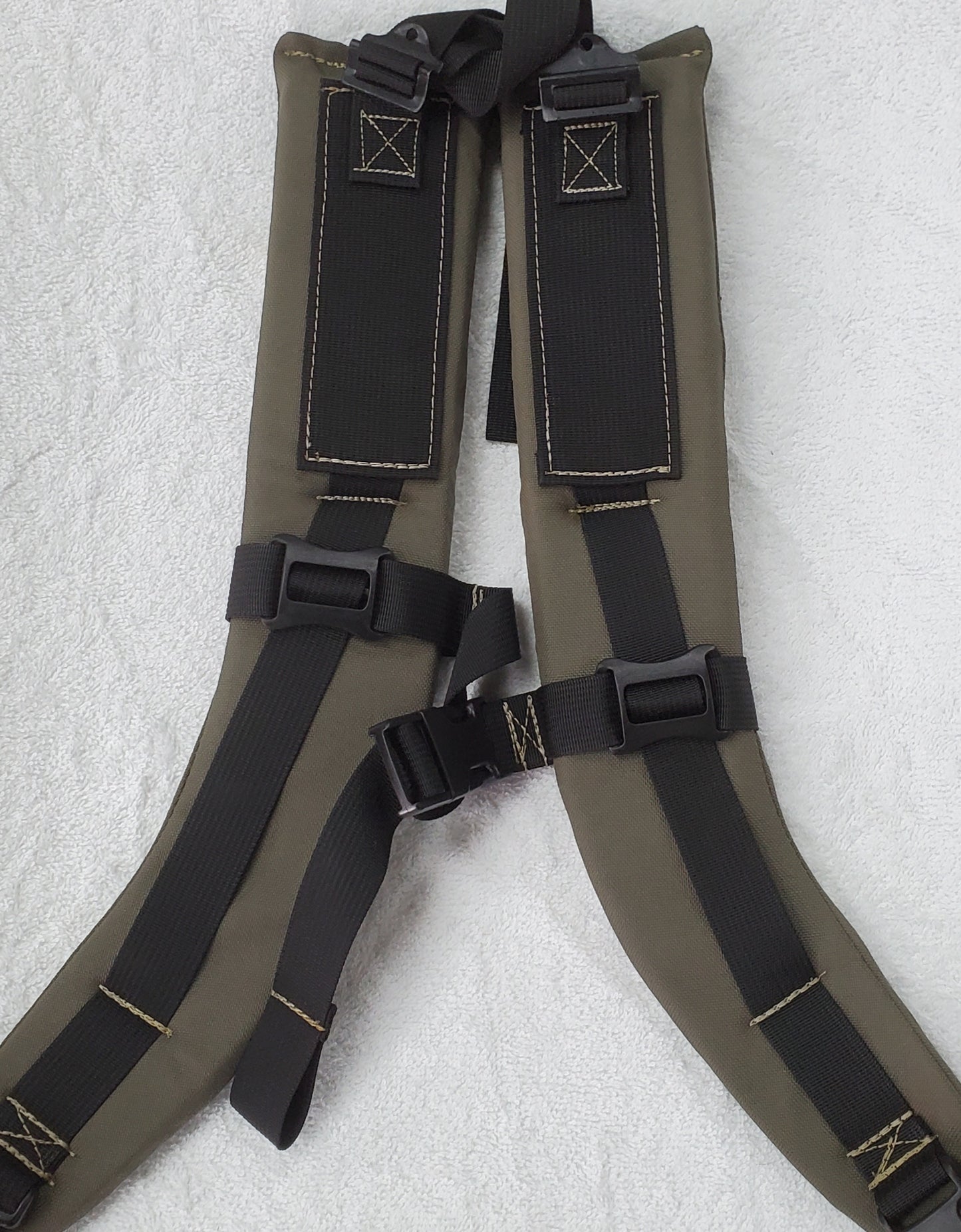 SET of Custom Ranger Green / Black Webbing Shoulder Straps Sternum Strap for Alice Malice Pack (RG/BLK LC-3)