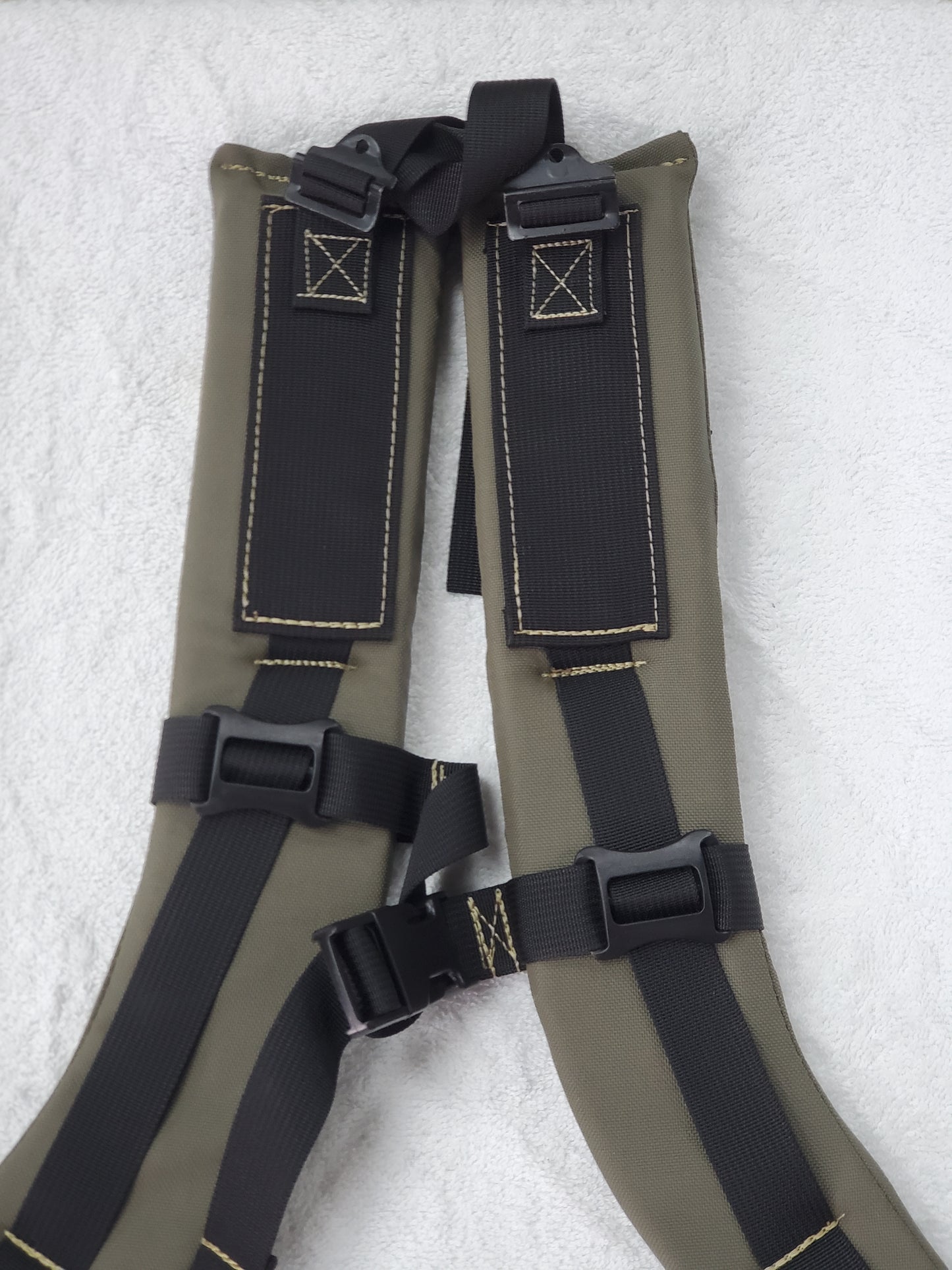 SET of Custom Ranger Green / Black Webbing Shoulder Straps Sternum Strap for Alice Malice Pack (RG/BLK LC-3)