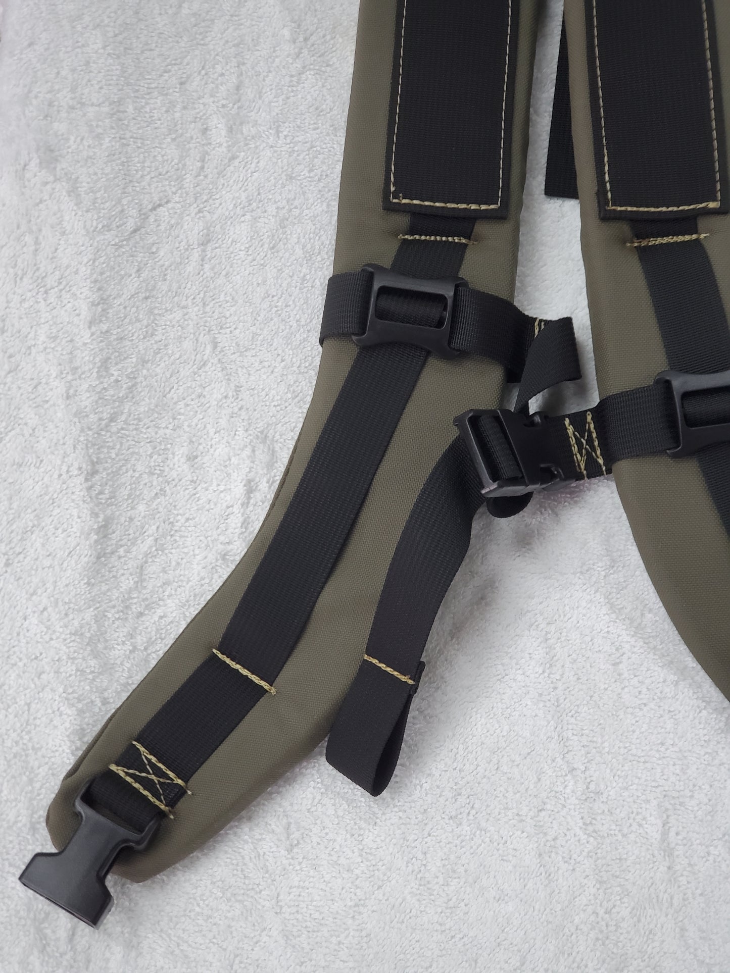 SET of Custom Ranger Green / Black Webbing Shoulder Straps Sternum Strap for Alice Malice Pack (RG/BLK LC-3)