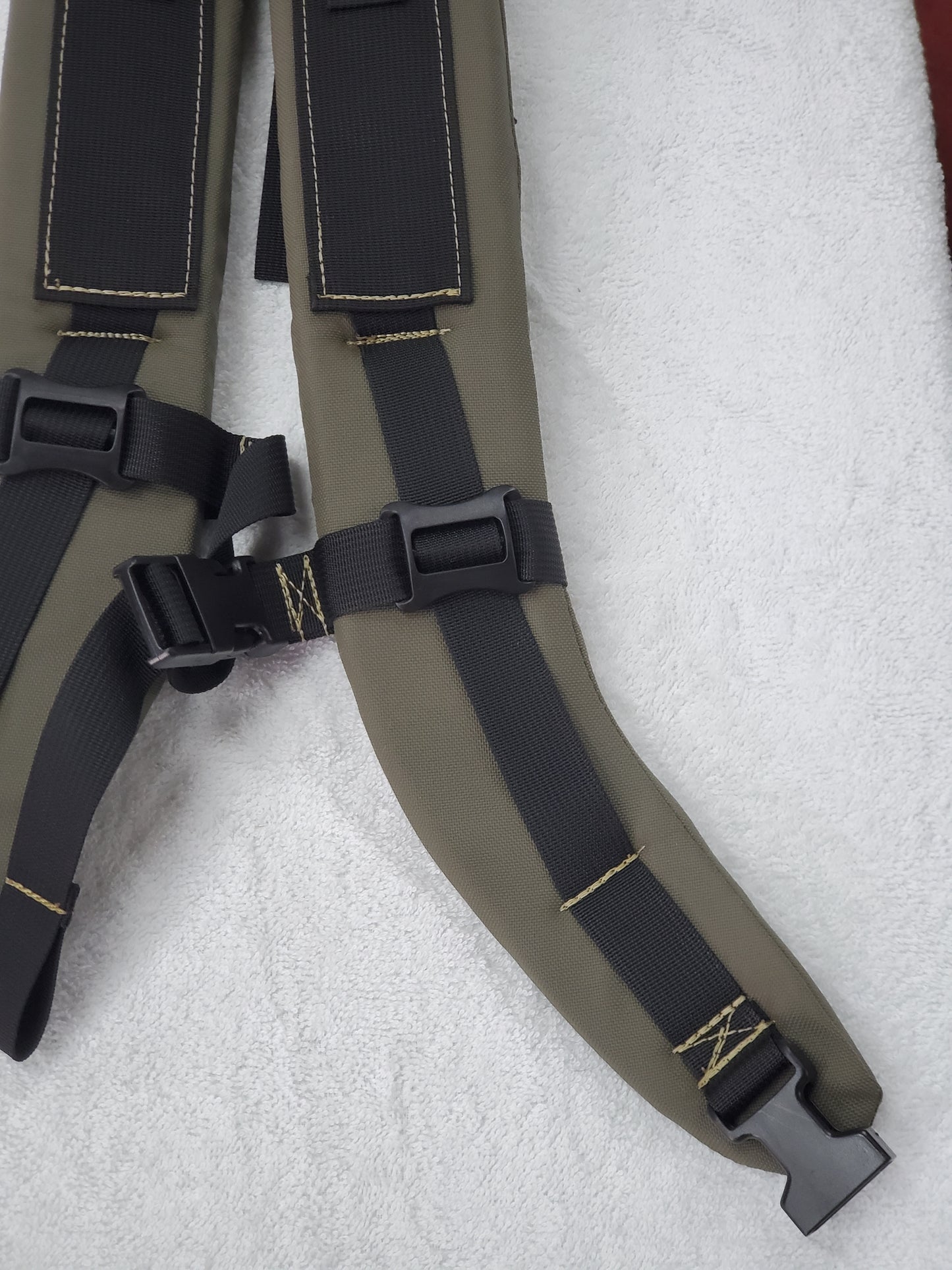 SET of Custom Ranger Green / Black Webbing Shoulder Straps Sternum Strap for Alice Malice Pack (RG/BLK LC-3)