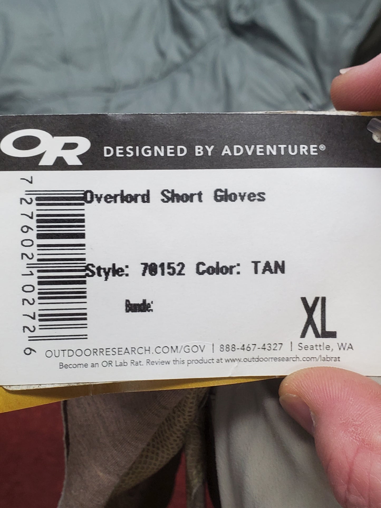 NOS Outdoor Research Overlord Short Gloves, X-Large Tan (da02-25jan19)