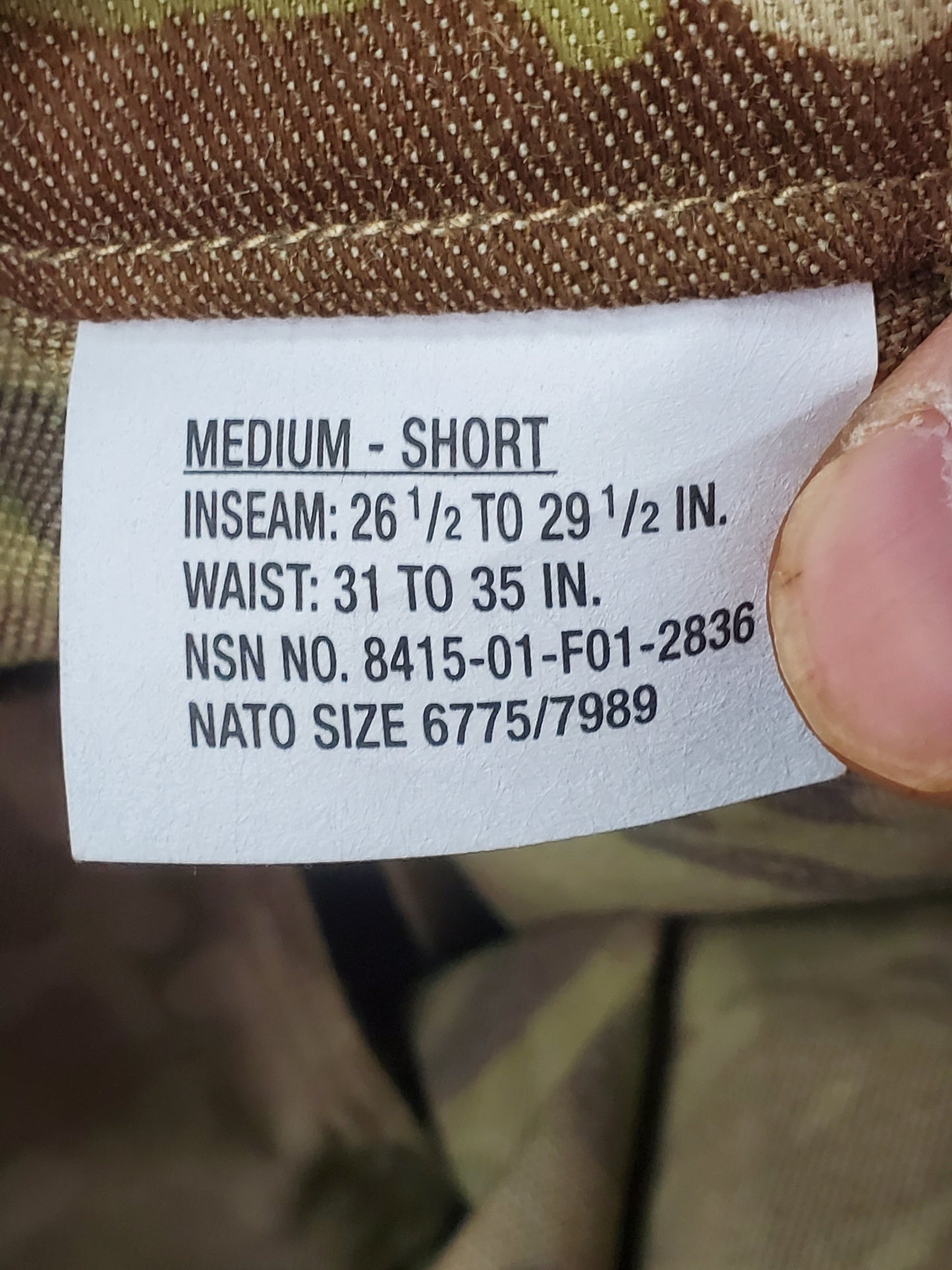 NOS Medium Short US Army Deployment Frac Combat Pants w/ Knee Pad Pockets (db07-25jan28)