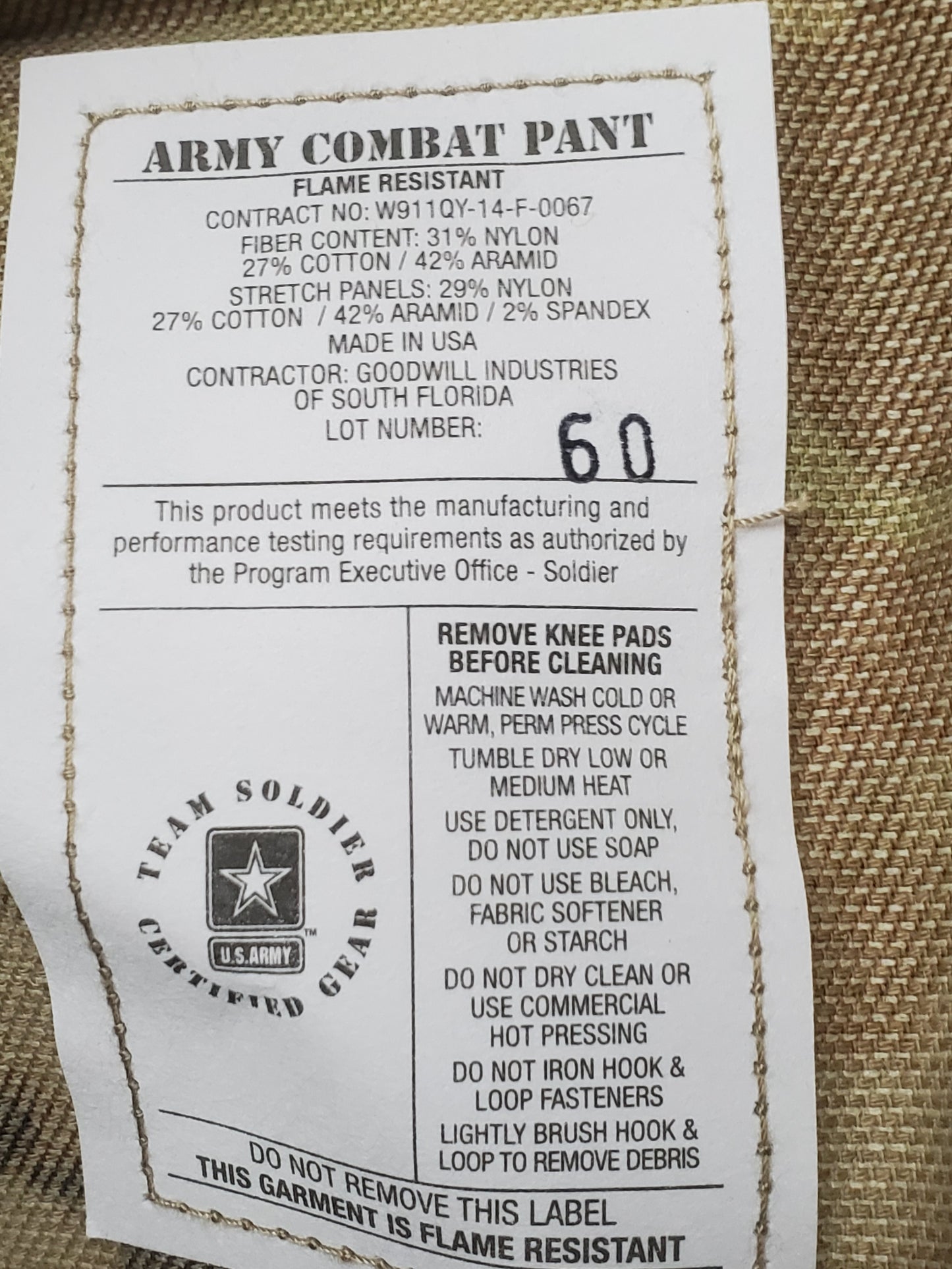 NOS Medium Short US Army Deployment Frac Combat Pants w/ Knee Pad Pockets (db07-25jan28)