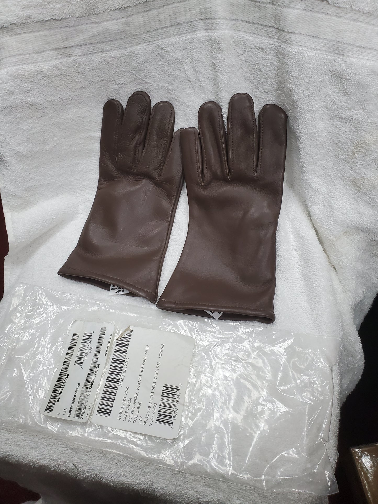 LARGE US Army AGSU Brown Dress Gloves (cb02-25feb03)