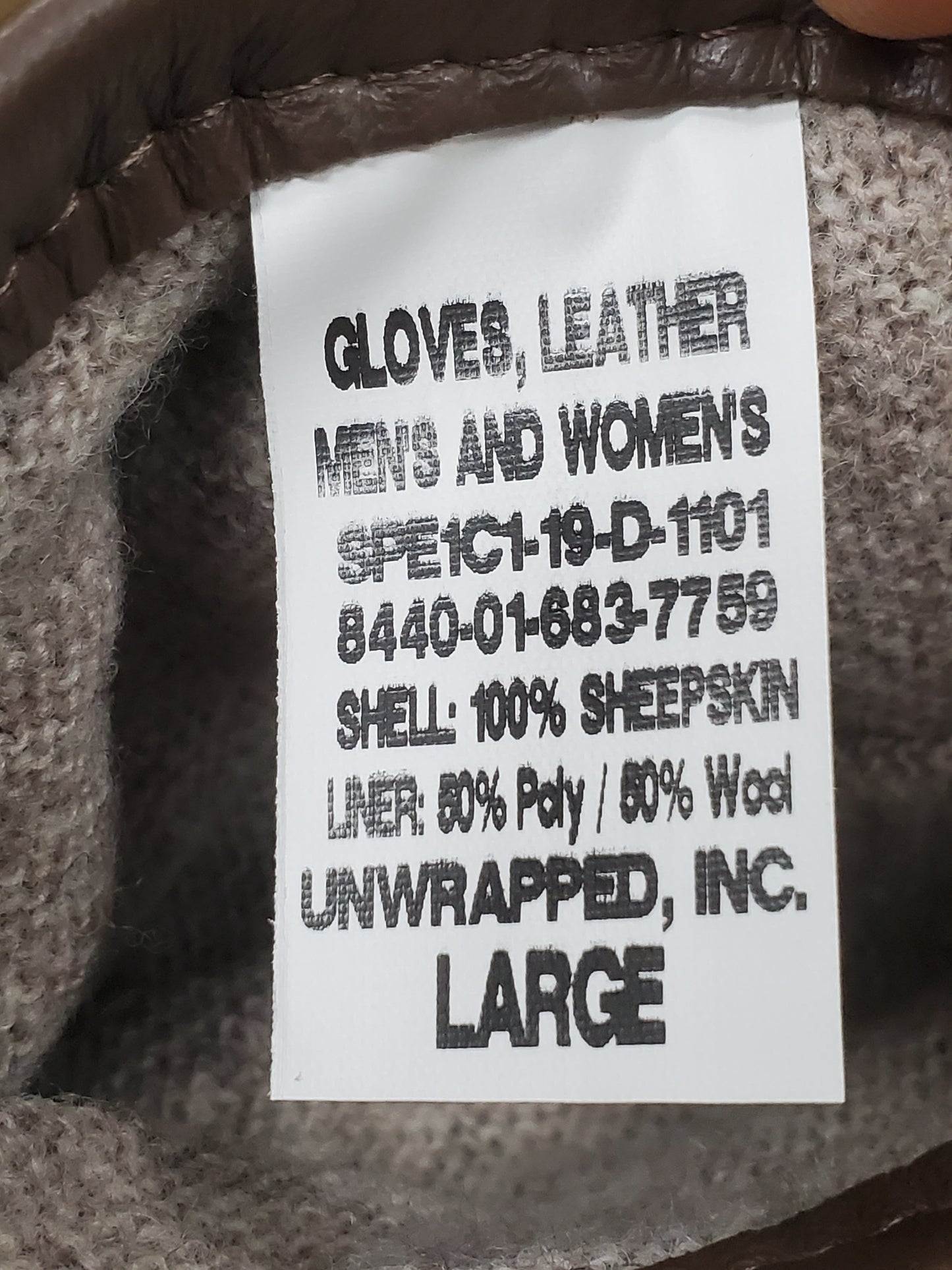 LARGE US Army AGSU Brown Dress Gloves (cb02-25feb03)