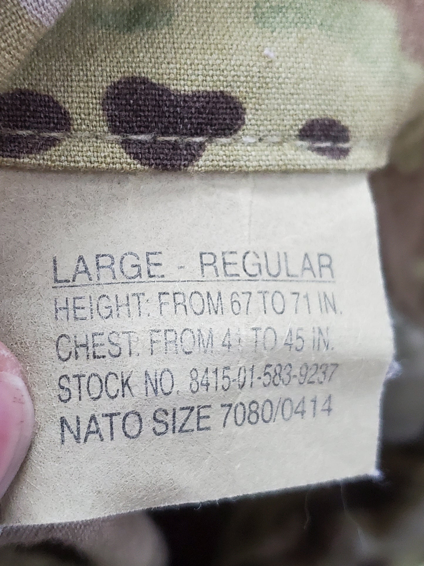 Set of Large Regular Uniforms Aircrew Combat Top Bottom OCP Multicam (ca13-25feb18)
