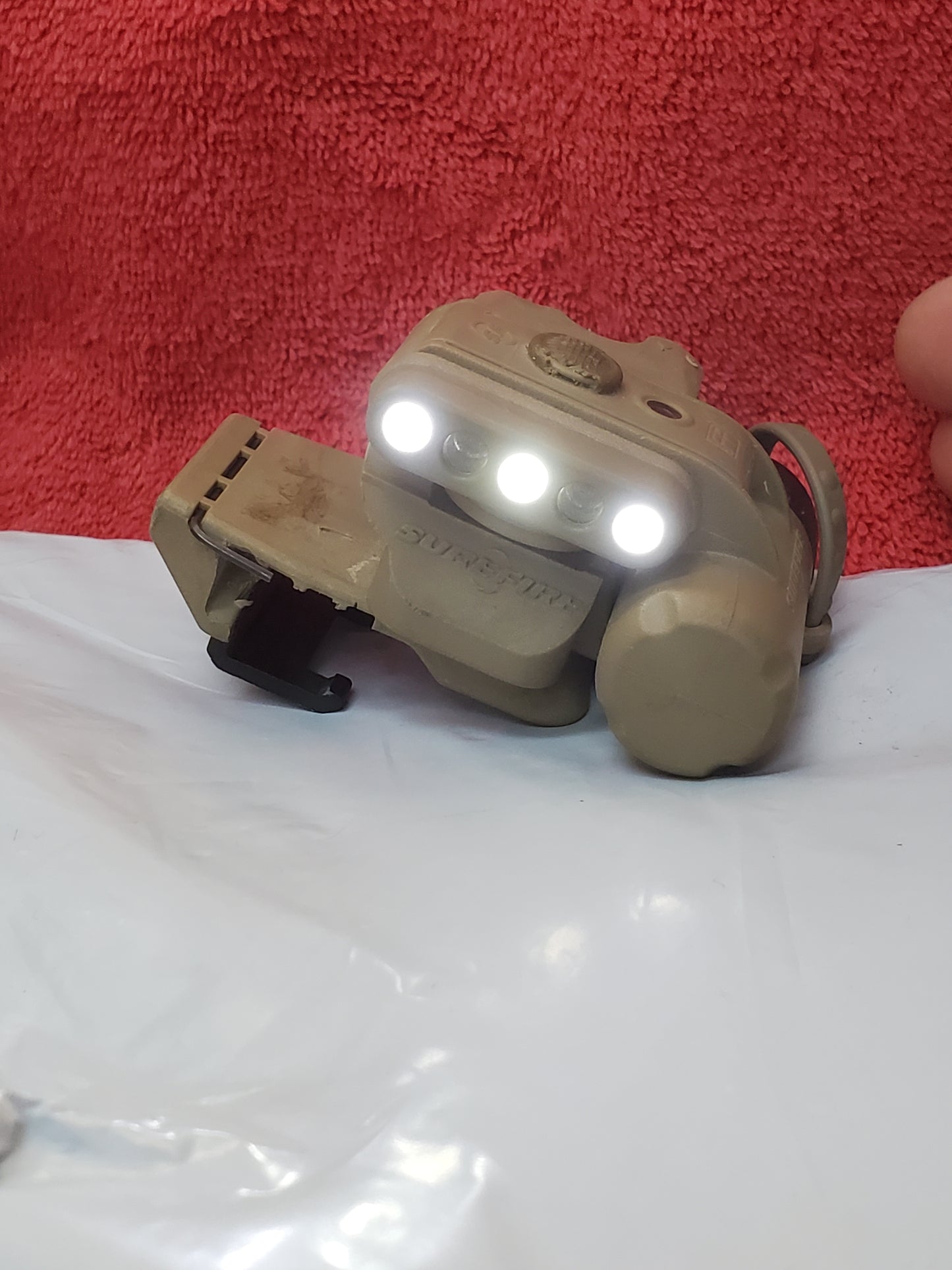 SureFire HL1 Helmet Light Red/White w Mount Used (25feb47)