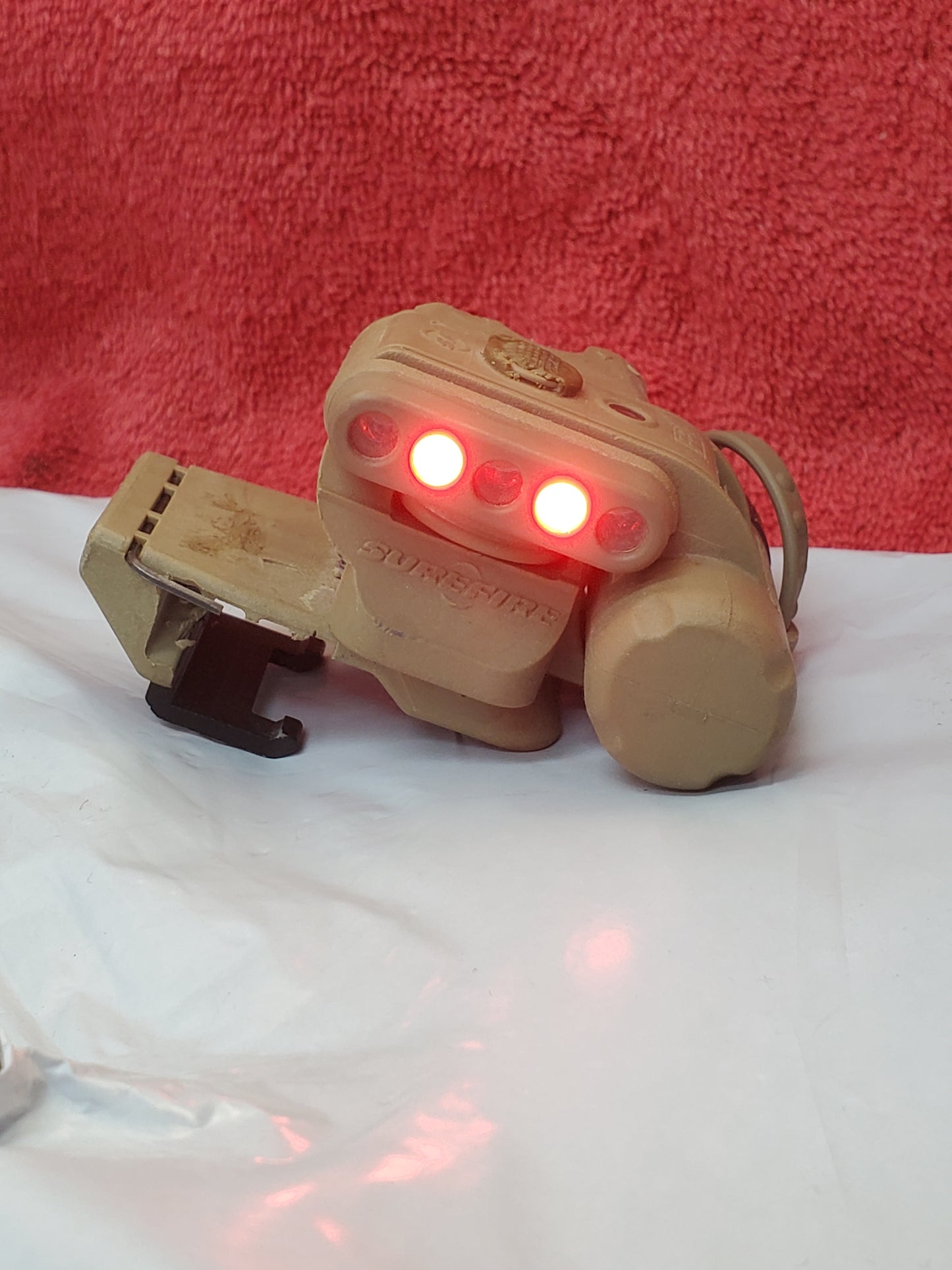 SureFire HL1 Helmet Light Red/White w Mount Used (25feb47)