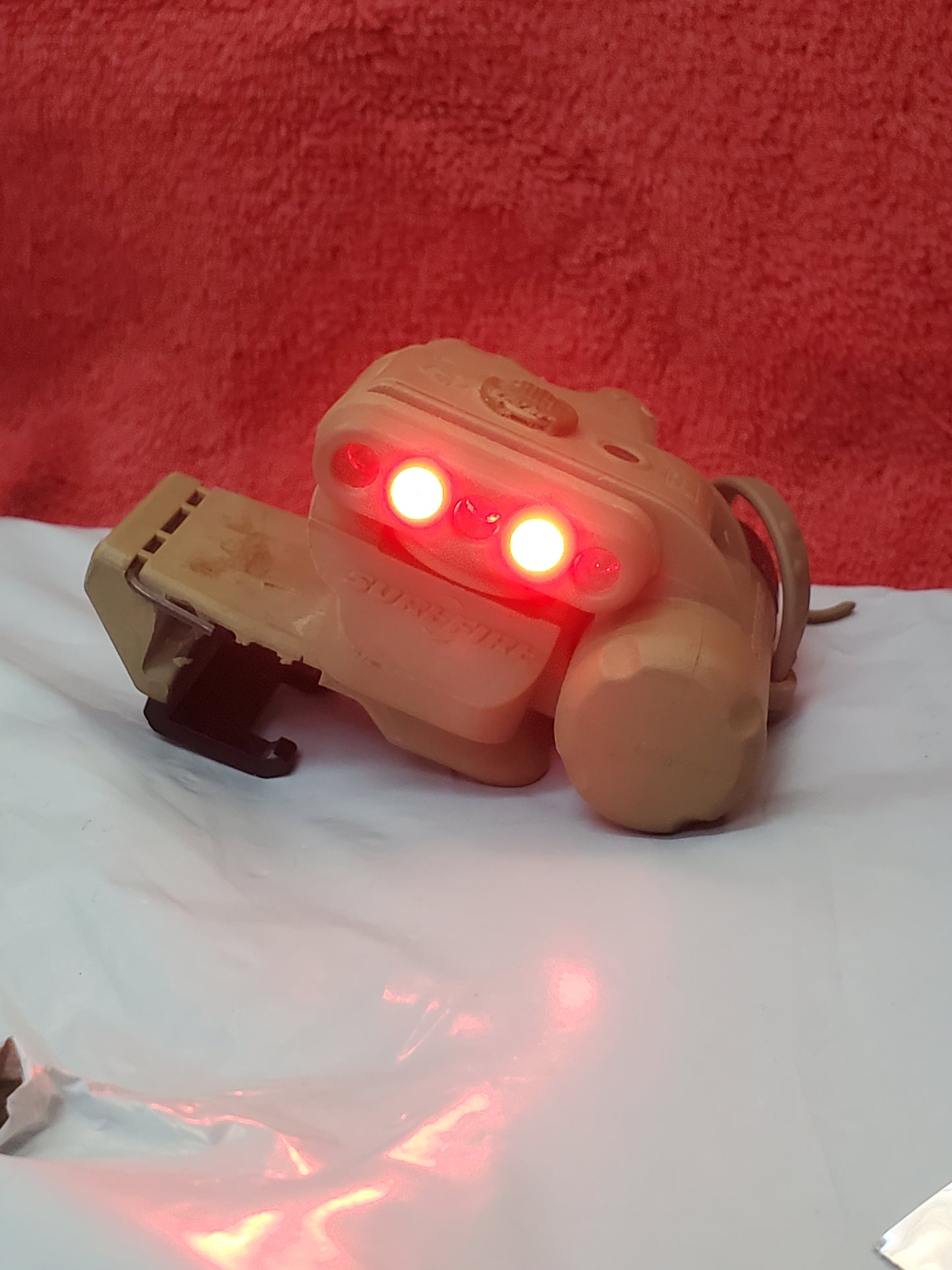 SureFire HL1 Helmet Light Red/White w Mount Used (25feb47)