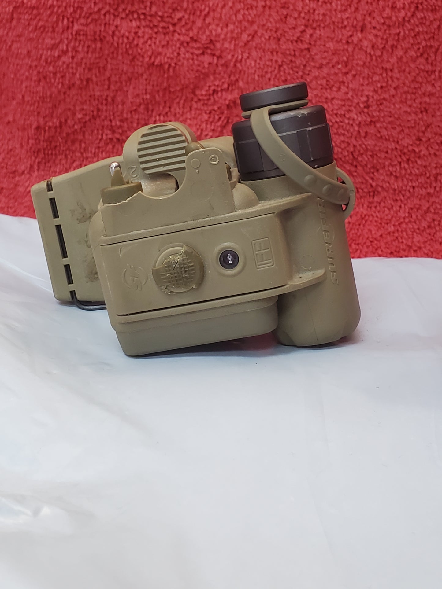 SureFire HL1 Helmet Light Red/White w Mount Used (25feb47)