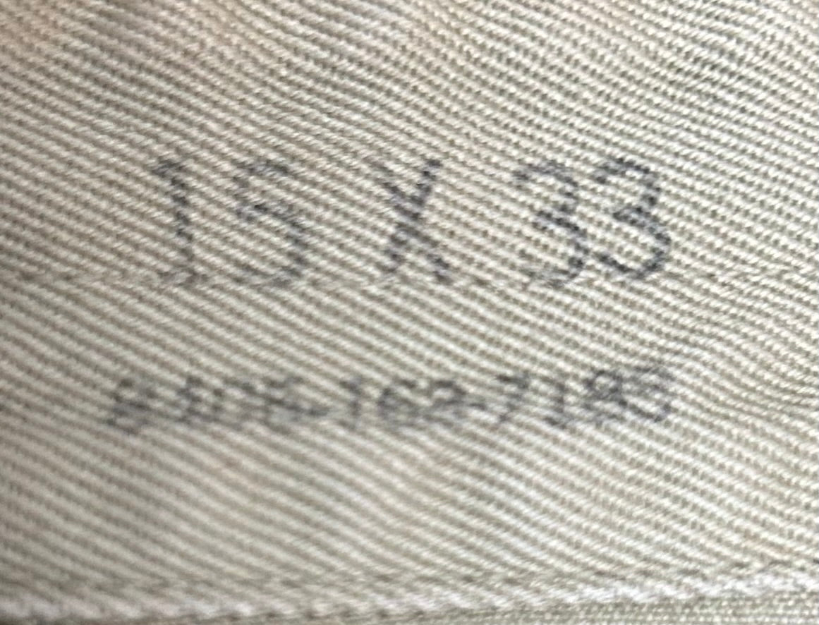 Khaki Long Sleeved Button Down Vintage Mens Shirt 15 x 33 (CA02-26Feb14)