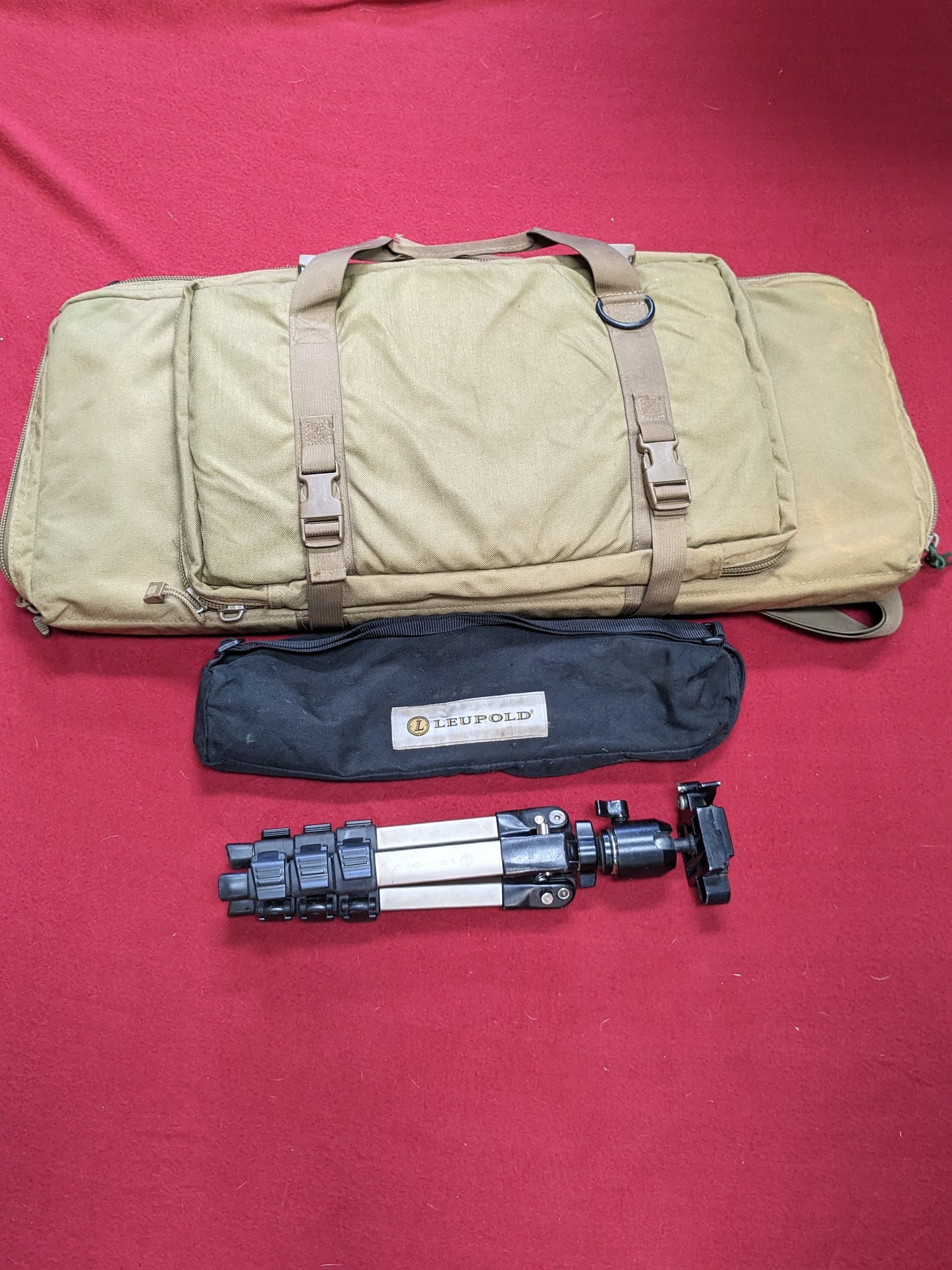 Compact aluminum tripod ball head quick release plate w/ bushnell tactical tripod kit bag (BB02-enu115)