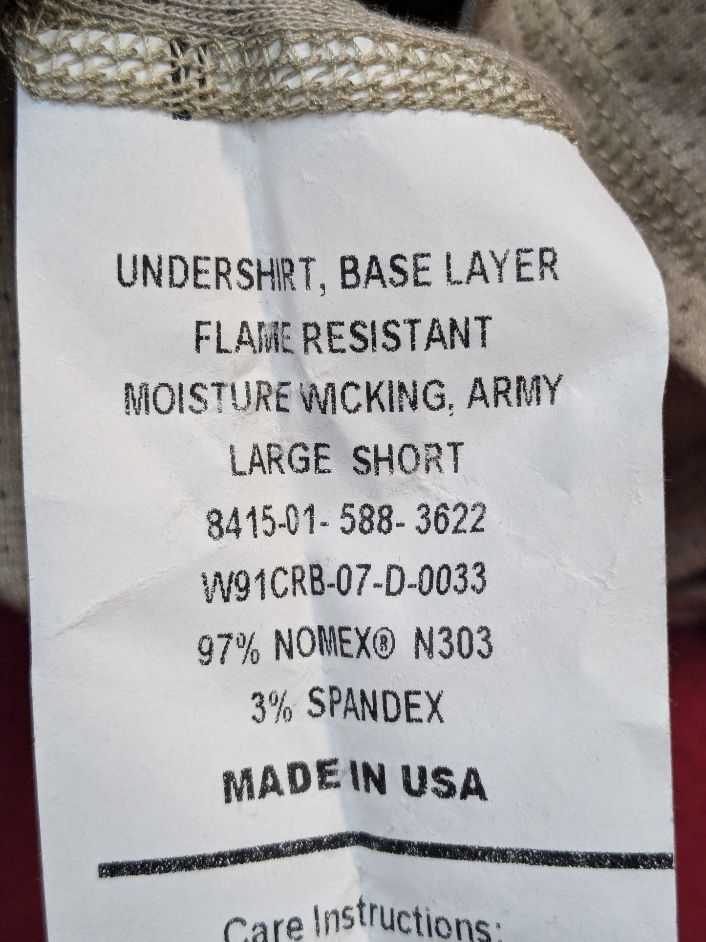 Set of 2 - Peckham Large Short Long Sleeve Sand Undershirts Flame Resistant Base Layer Used (eb08-YLU176)