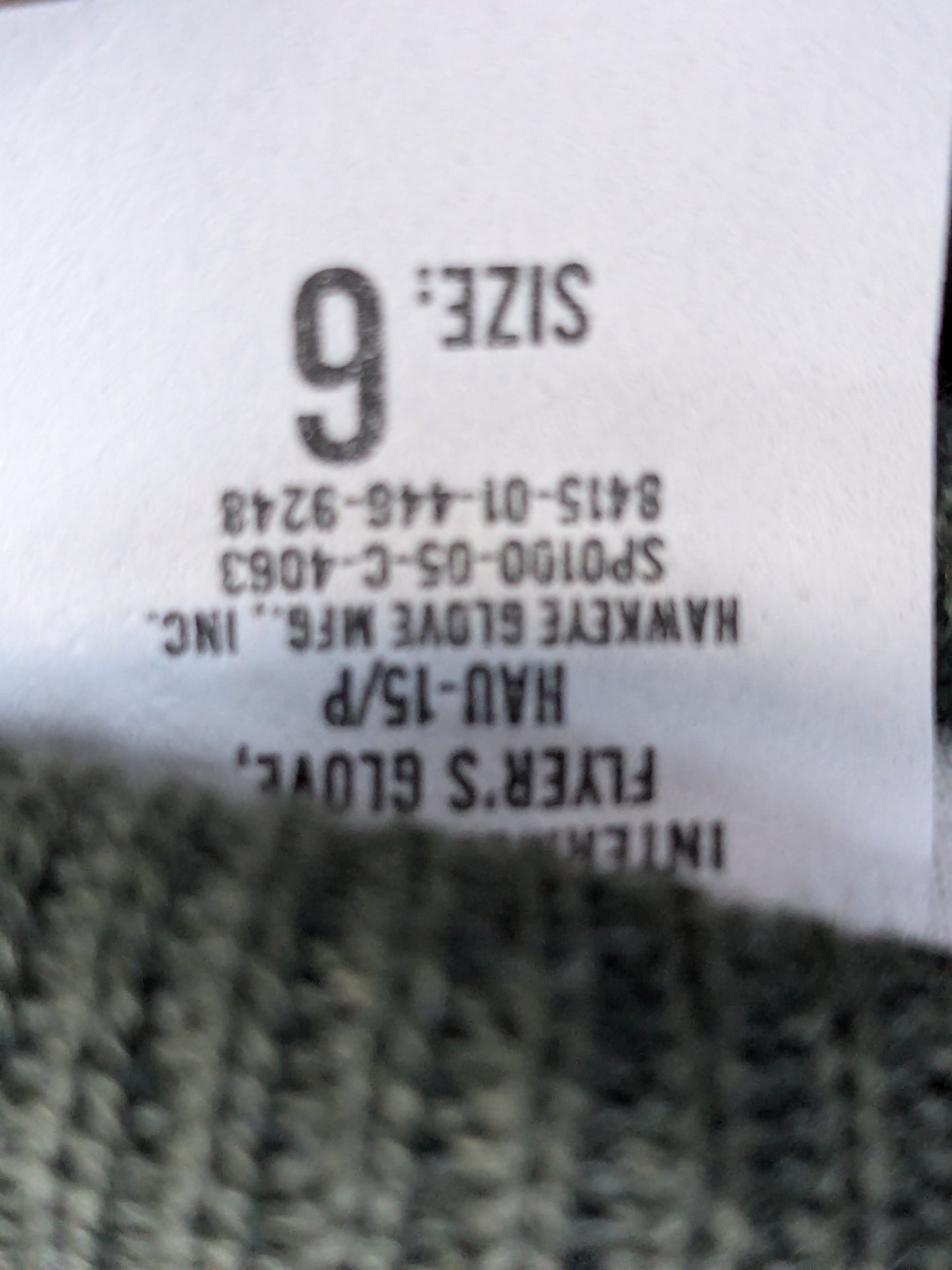 NOS Unused - Men's Size: 6 HAU-15/P Flyer's Intermediate Cold Weather Gloves (42cr- cb3-GUA42)