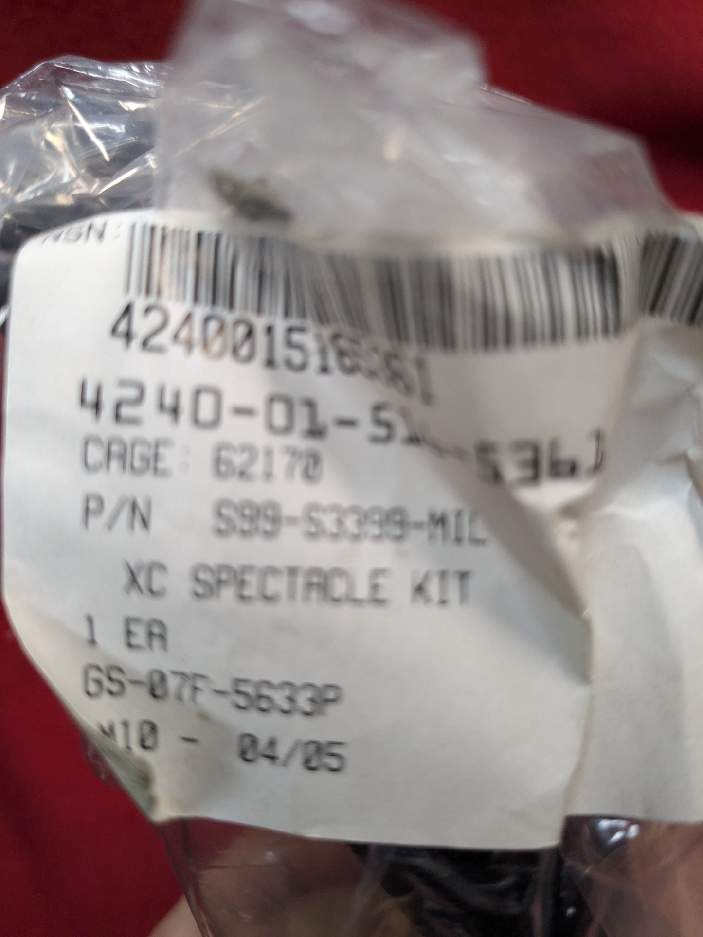 UVEX XC Spectacle Kit Military Issue NSN: 4240-01-516-5361 - NWT (cl ab01-GUA44)