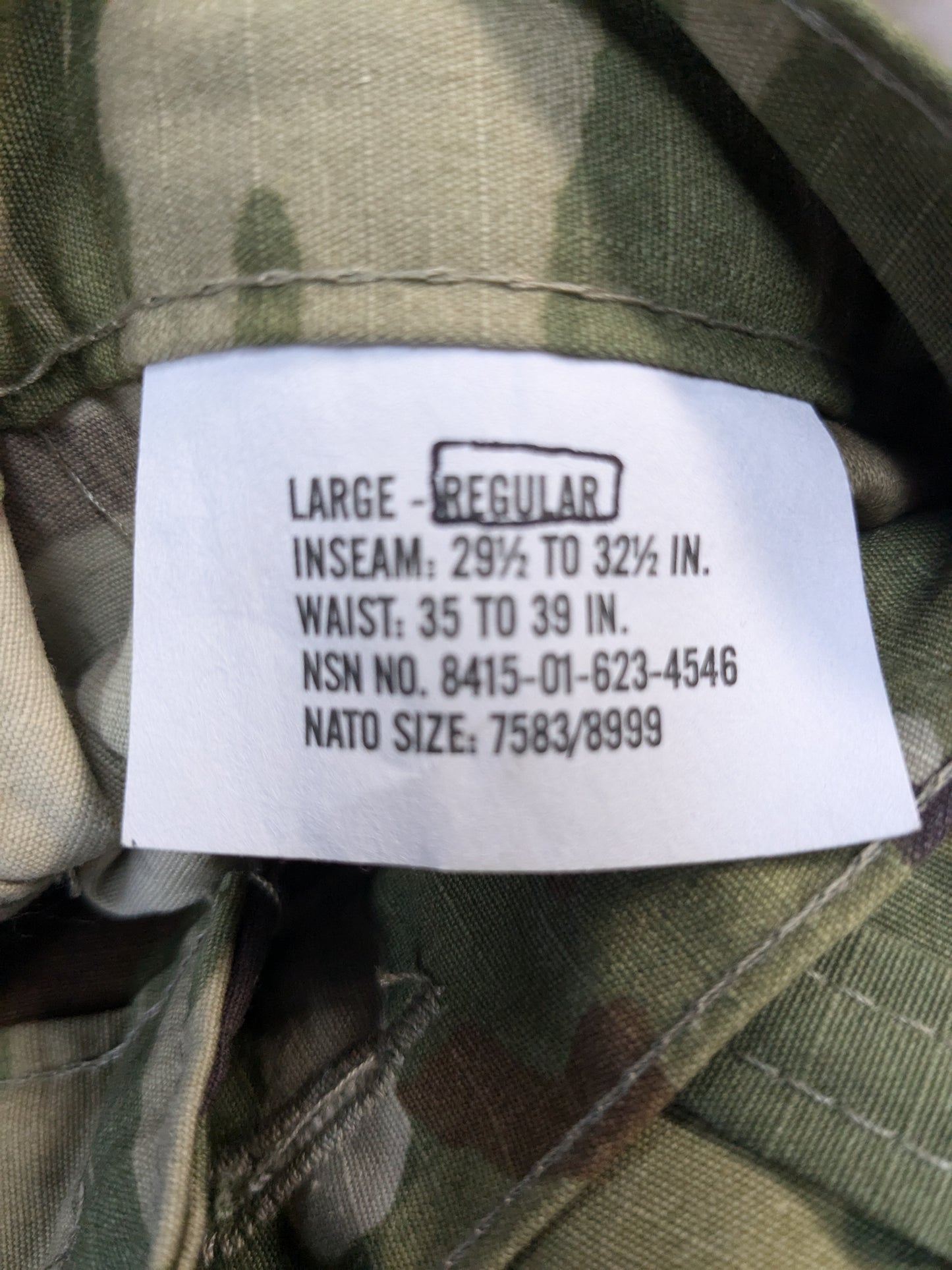 NWOT US Army LARGE Regular Traditional OCP Uniform Pants Air Force *ocp9- ea05-GUA47*