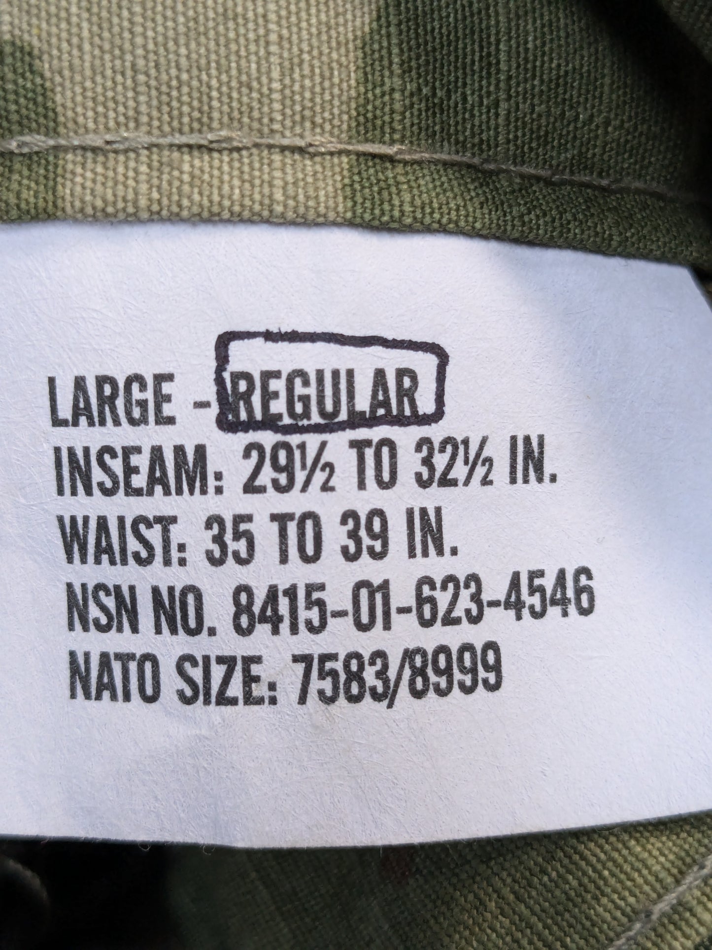 NWOT US Army LARGE Regular Traditional OCP Uniform Pants Air Force *ocp9- ea05-GUA47*