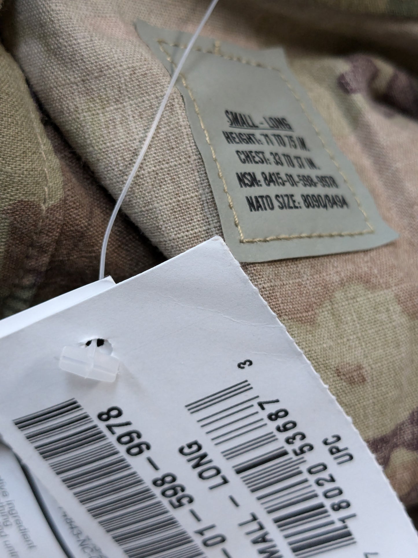 NWT US Army Small Long Deployment Uniform OCP Multicam Frac Top (ec10-GUA94)