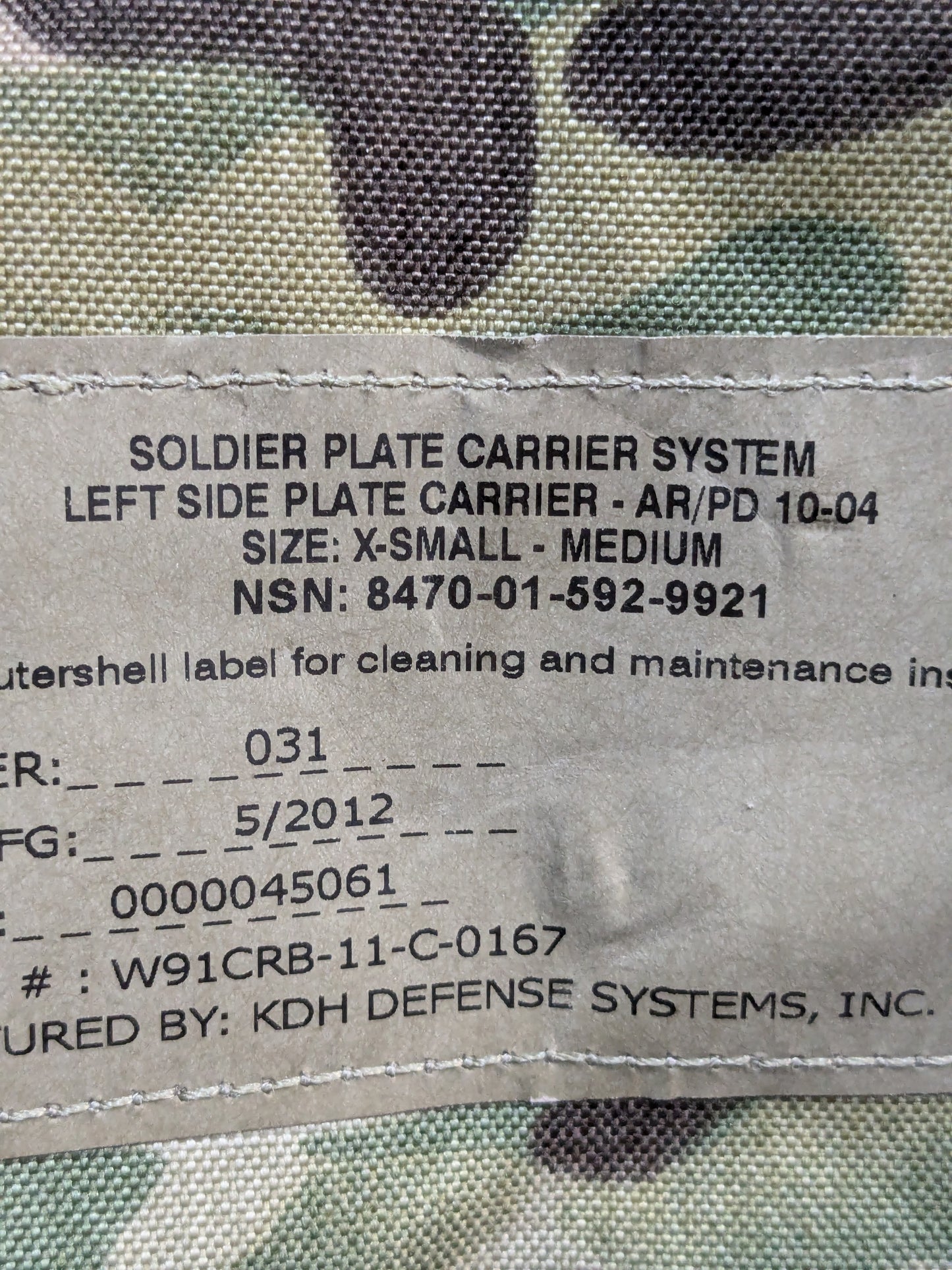 NOS Set of KDH SPCS Left Right Side Plate Pouch Multicam OCP (eb10-GUA105)