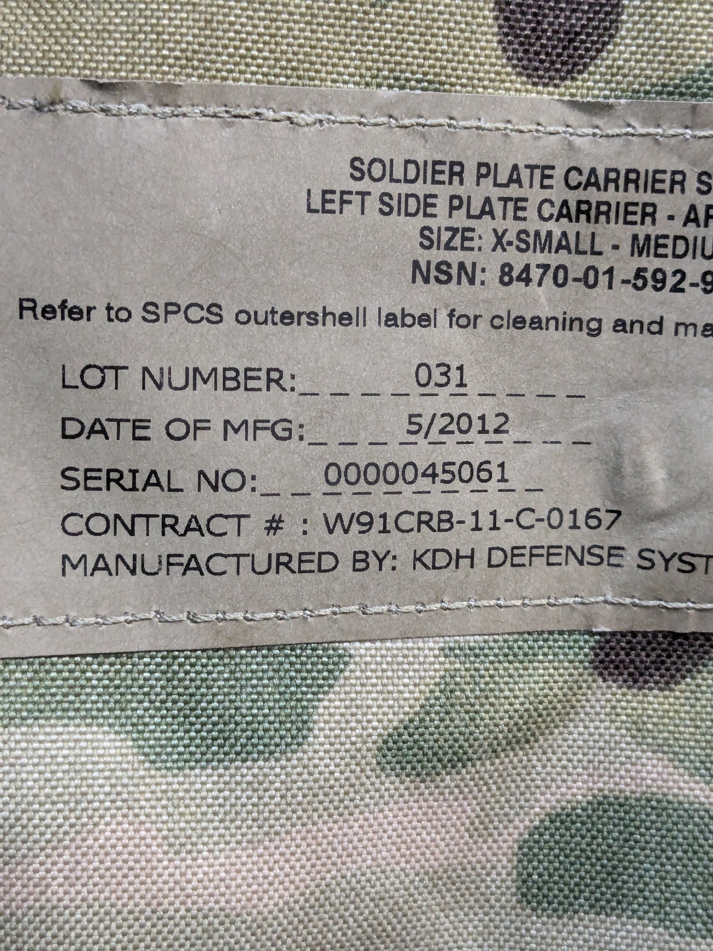 NOS Set of KDH SPCS Left Right Side Plate Pouch Multicam OCP (eb10-GUA105)