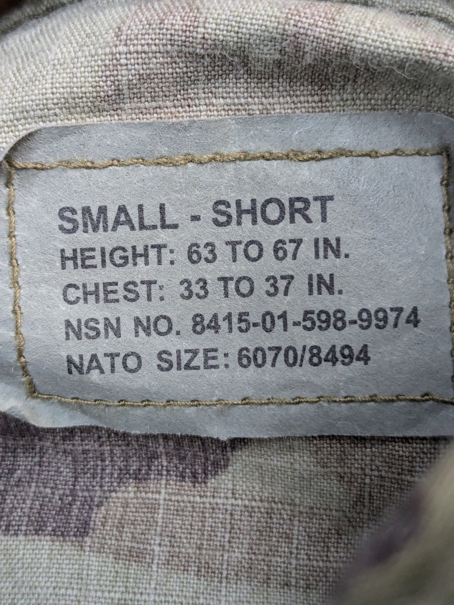 Small Short Deployment Frac OCP Uniform Top Jacket US Army Air Force Used (ocp2-FA18-GUA113)
