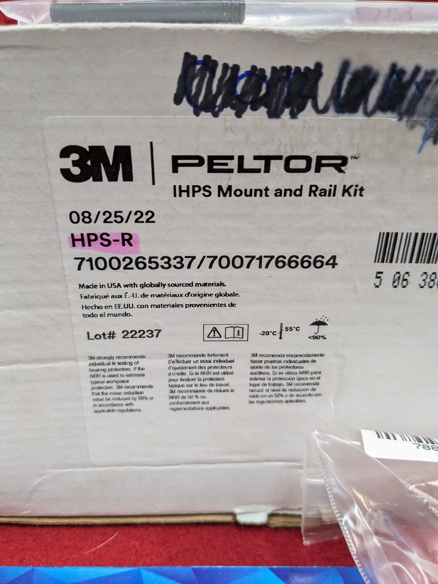 NOS 3M Peltor IHPS Mount and Rail Kit (m0915 ab04-GUA114)