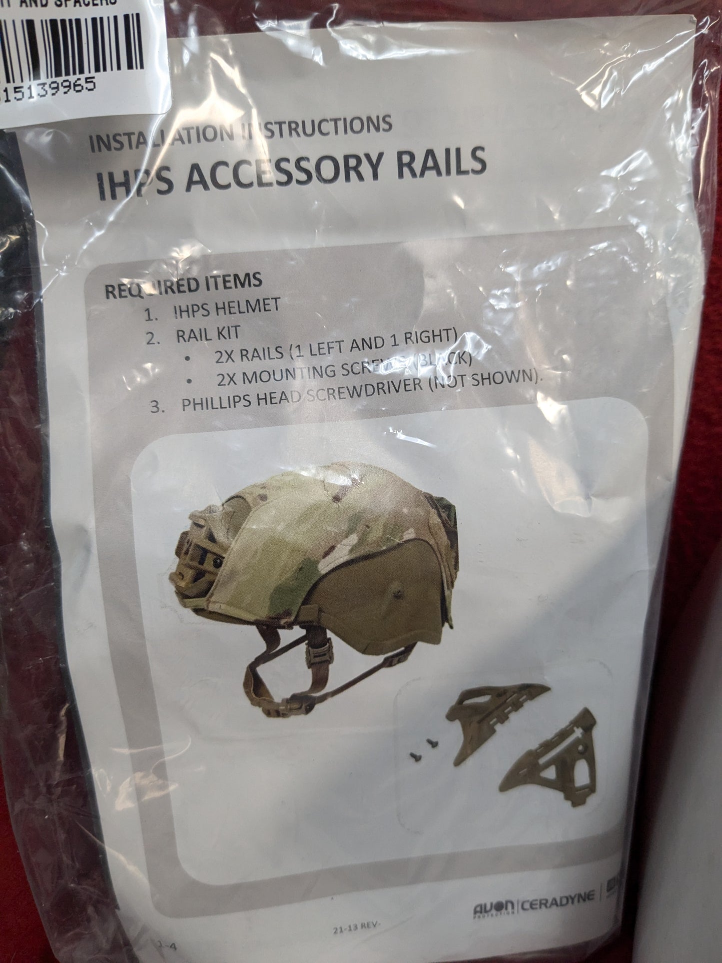 NOS 3M Peltor IHPS Mount and Rail Kit (m0915 ab04-GUA114)
