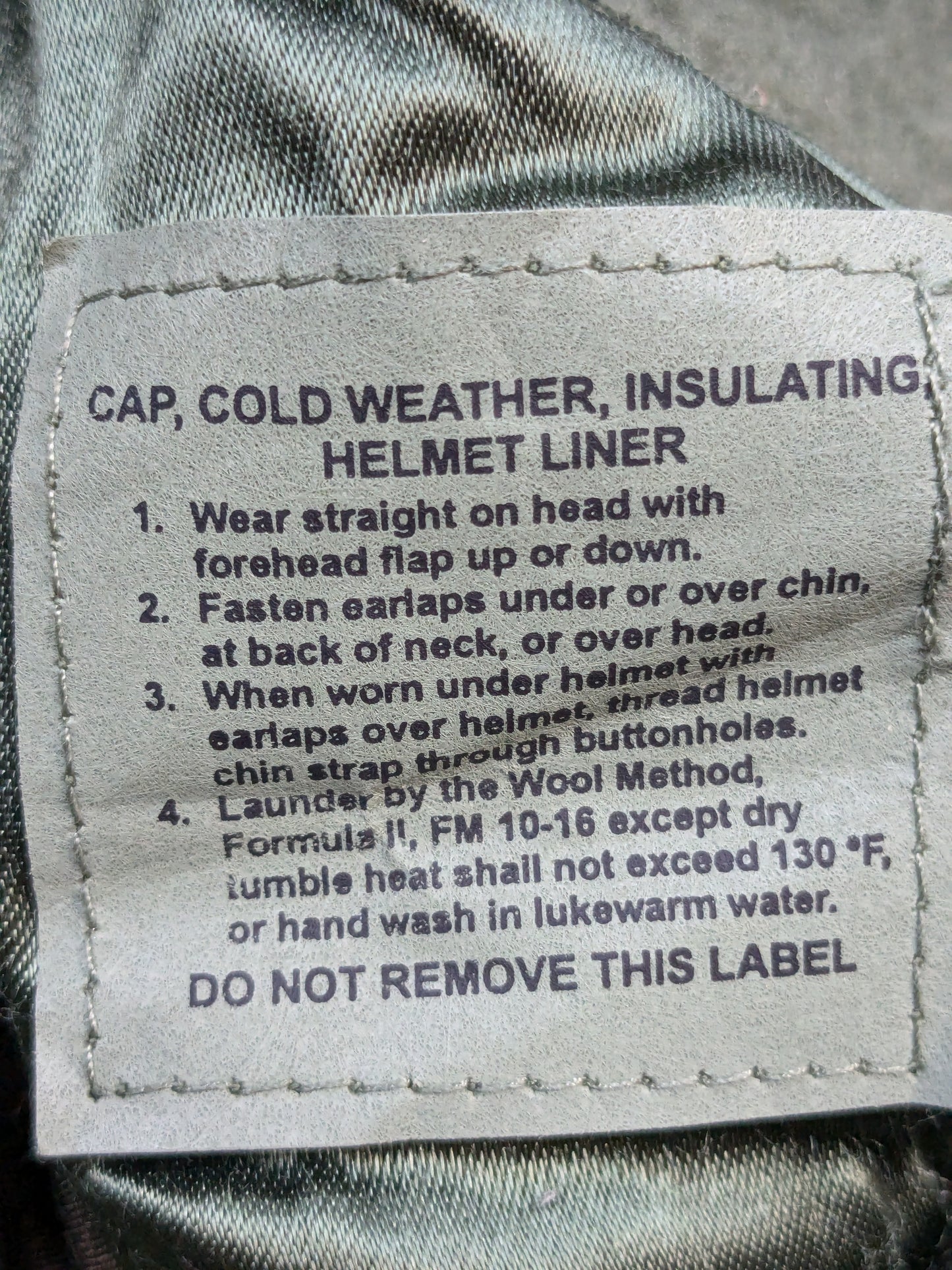 US Army Woodland BDU Pattern Size 7 1/4 HELMET LINER INSULATED PILE CAP Extreme Cold Weather Excellent Condition (fa12-PET81