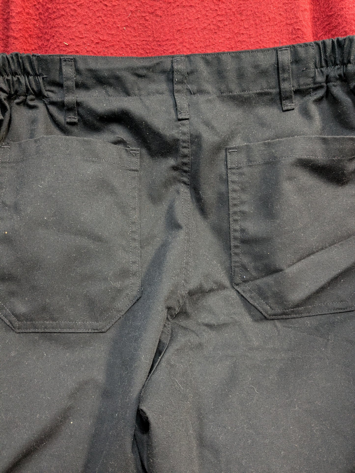 Women's Medium Long Black Food Service Pants Trousers Cook Uniform Used (ea04-PET84)