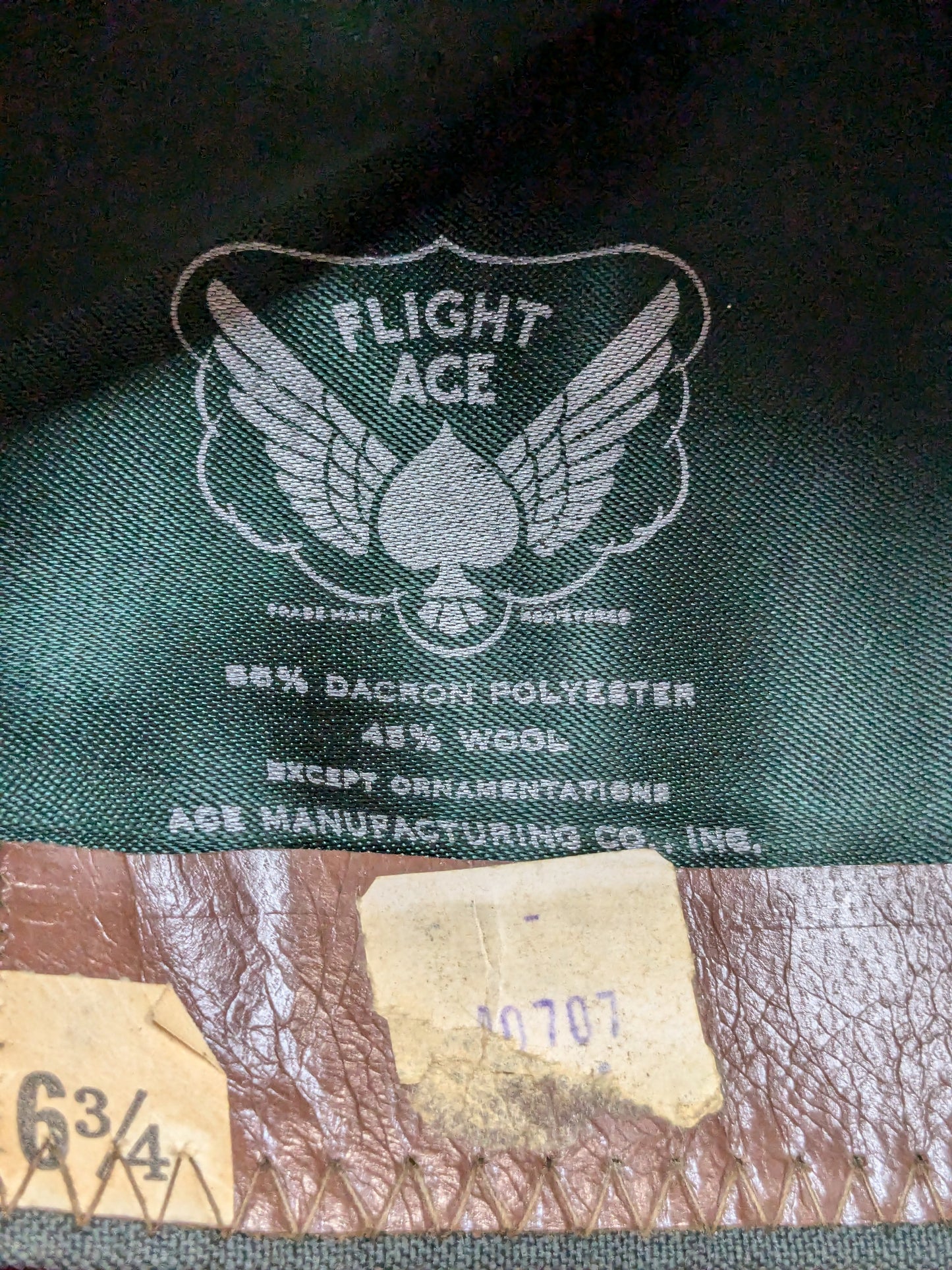 US army agsu Flight Ace garrison heritage unisex Green Cap 6 3/4 Used (aa12-PET104)