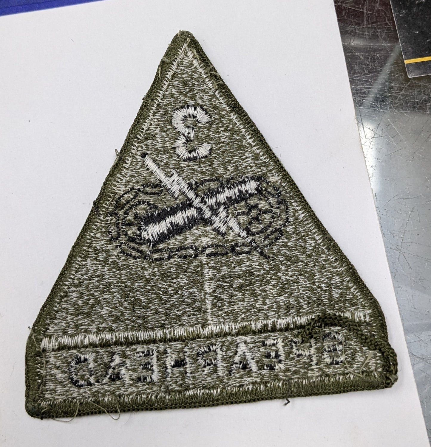 US Army 3rd Armored Division Patch Sew On Subdued Black OD (bu09-Spearhead)