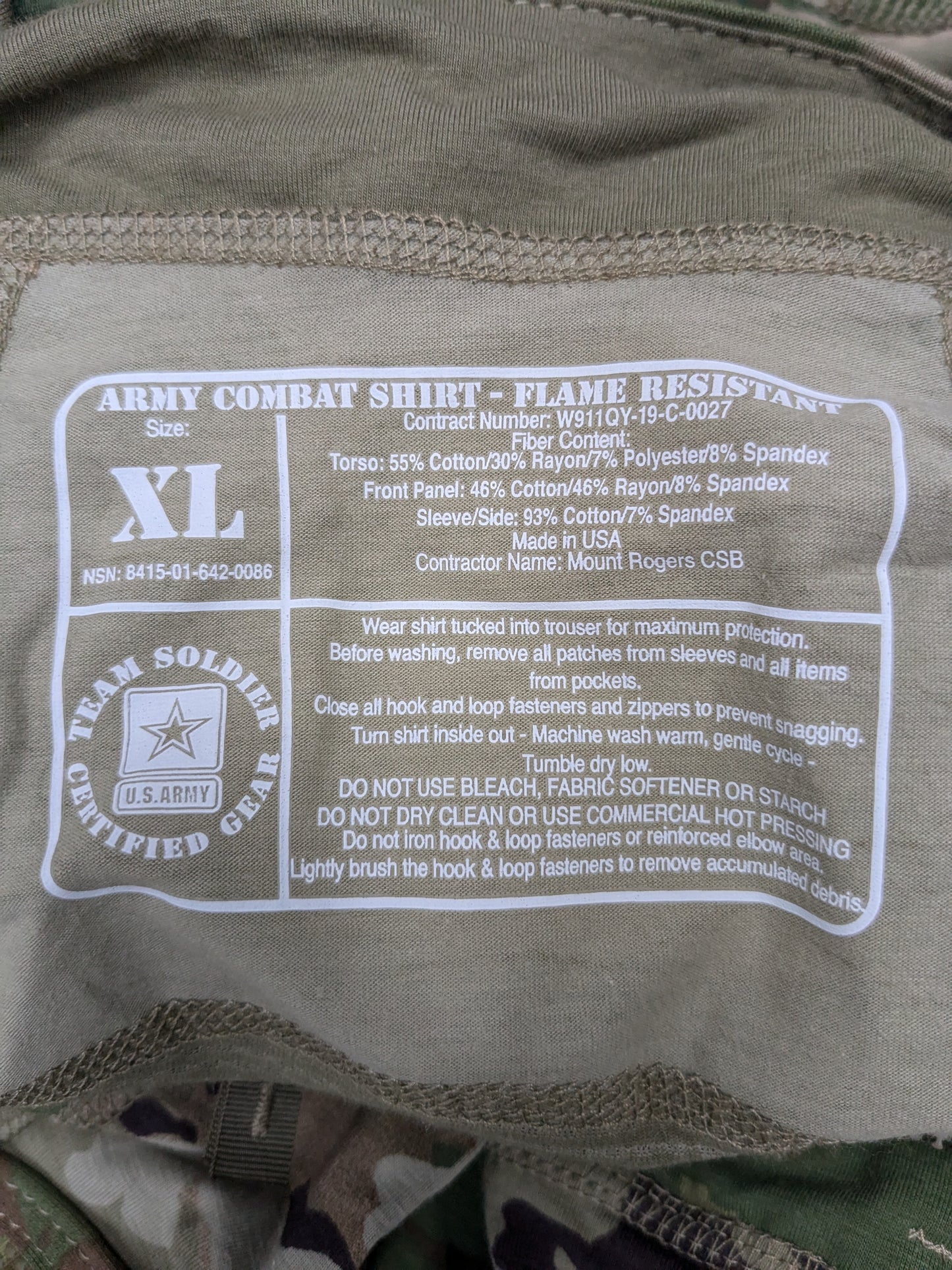 NEW - X-Large 1/4 Quarter Zip Type 2 Combat OCP Multicam FRAC Top Shirt (da06-25feb15)