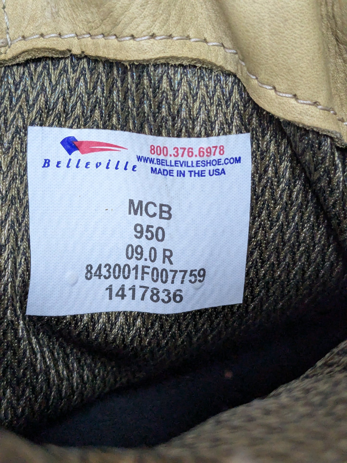NWT US Army MCB 950 Belleville Gore-Tex 9R Boots Excellent Condition (DB13-MCB950-9R)