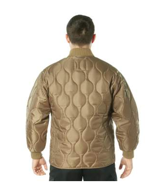 10445L Large 'Woobie Smoker Jacket' Coyote Field Jacket Liner w/ Buttons, Cuffs, Pockets (gtt)