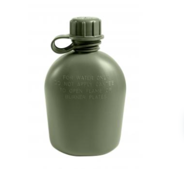 1Qt Canteen OD Genuine G.I. 3 Piece 1 Quart Plastic Olive Drab (605)