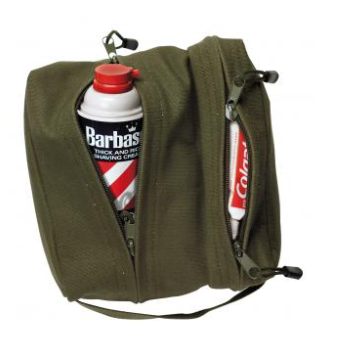 9126 OD Canvas Dual Compartment Travel Kit Ditty Hygiene Bag (gtt)