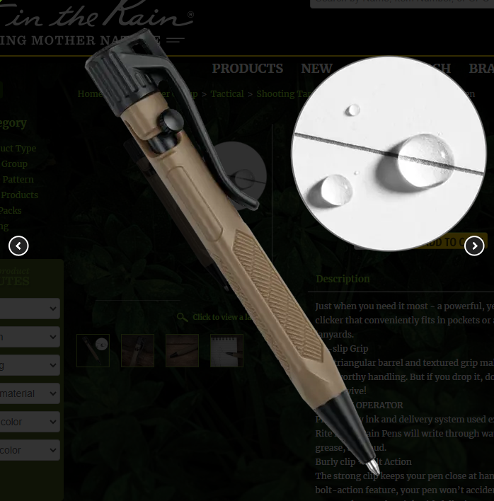FDE20 FDE20 Mini Bolt Action Pen Rite in the Rain (FDE20)
