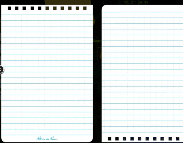 146 4x6 Yellow Top Spiral Pocket Rite in the Rain Notebook 4" x 6" (146)