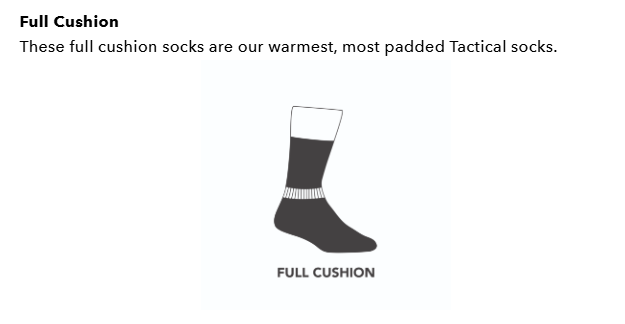 T4022 Large Black Midweight Full Cushion Tactical Socks